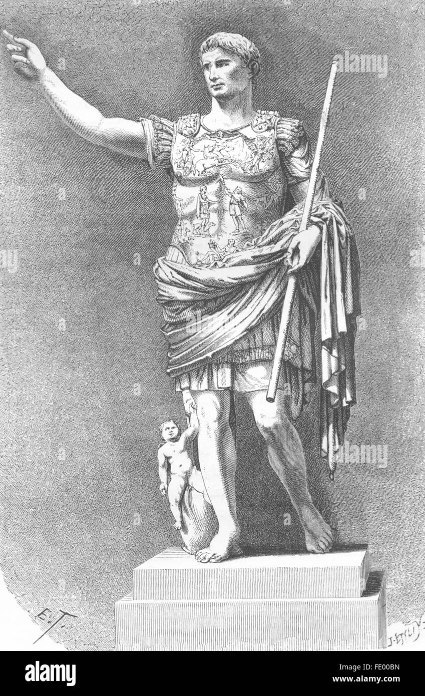 VATICAN : Auguste(Bracchio Nuovo), antique print 1872 Banque D'Images