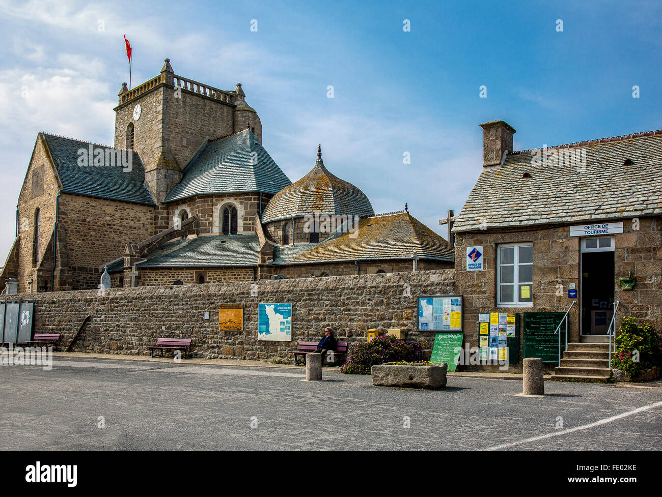 France, Normandie, Barfleur, l'église dans l'ancien centre du pays Banque D'Images