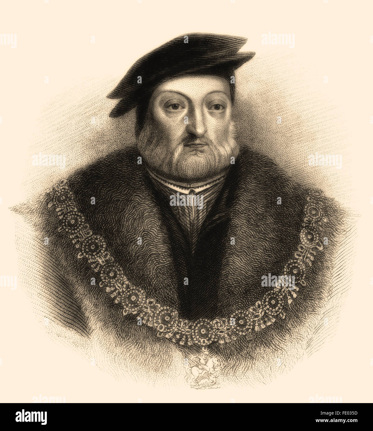 Charles Brandon, duc de Suffolk, 1er vicomte Lisle, KG, ch. 1484-1545, époux de Marie Tudor, beau-frère d'Henry VIII Banque D'Images