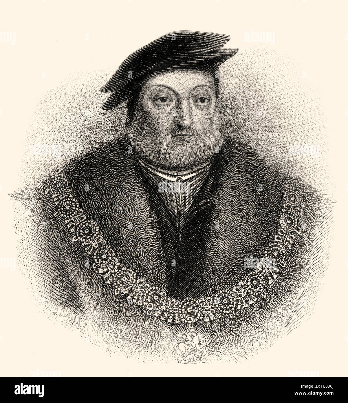 Charles Brandon, duc de Suffolk, 1er vicomte Lisle, KG, ch. 1484-1545, époux de Marie Tudor, beau-frère d'Henry VIII Banque D'Images