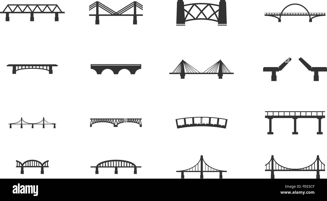 Ponts icons set Illustration de Vecteur