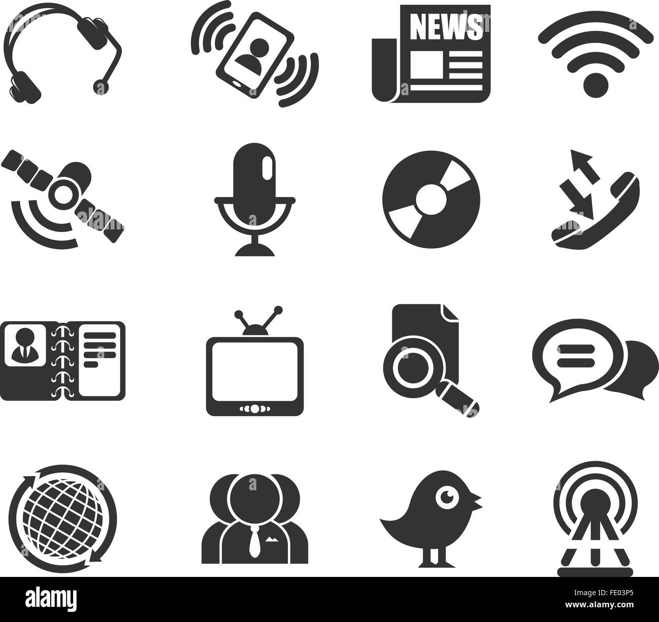 Icônes de la Communication Illustration de Vecteur