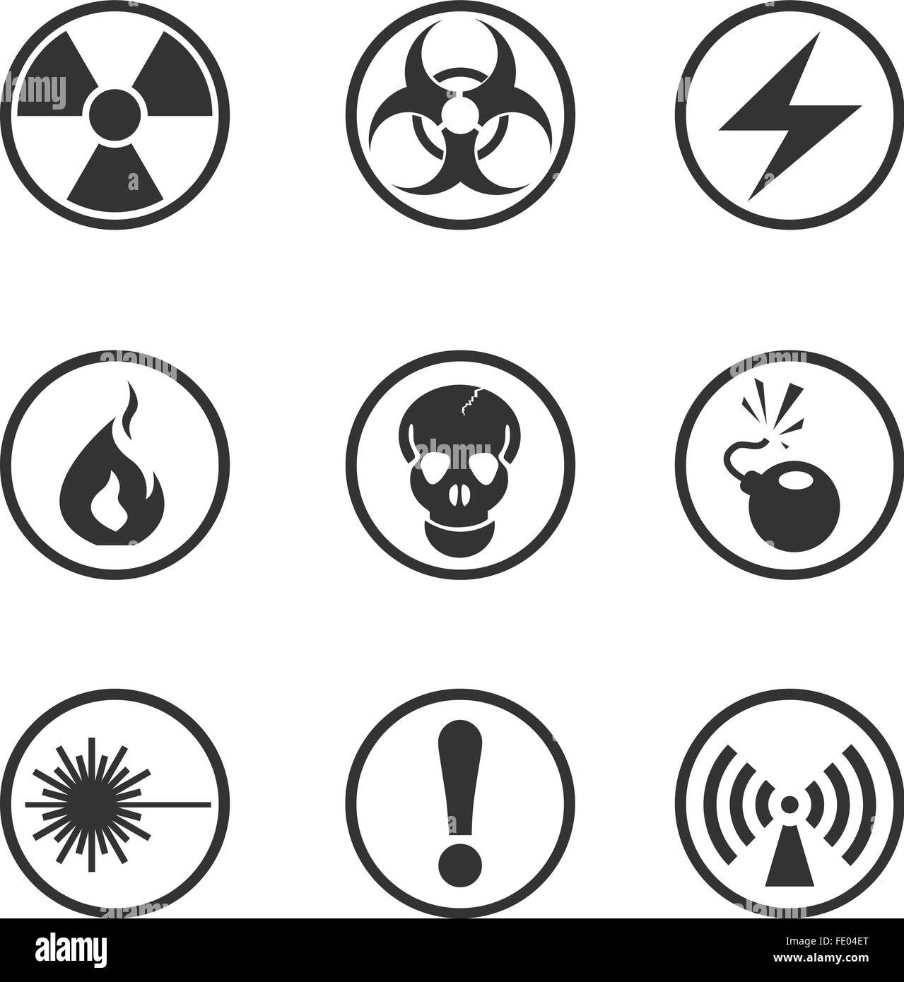 Signe de danger Icons Illustration de Vecteur