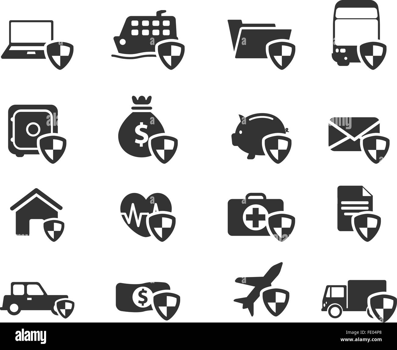 Icônes simplement d'assurance Illustration de Vecteur