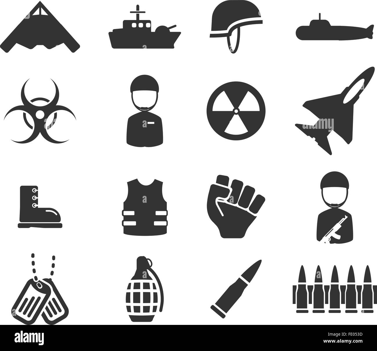 Icônes simplement militaire Illustration de Vecteur