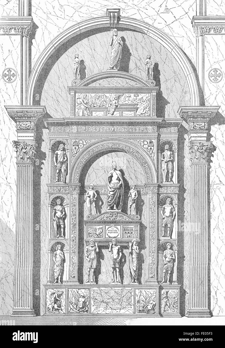 Venise : Doge Pietro Mocenigo tomb-Lombardi, antique print 1880 Banque D'Images