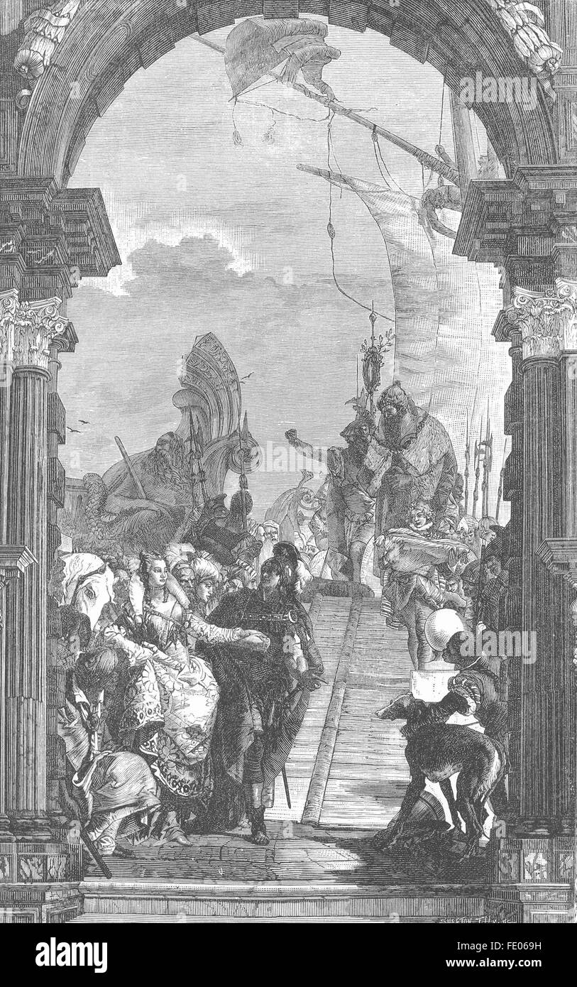 Venise : Antony, Cleopatra-Tiepolo-Fresco, Labbia, antique print 1880 Banque D'Images