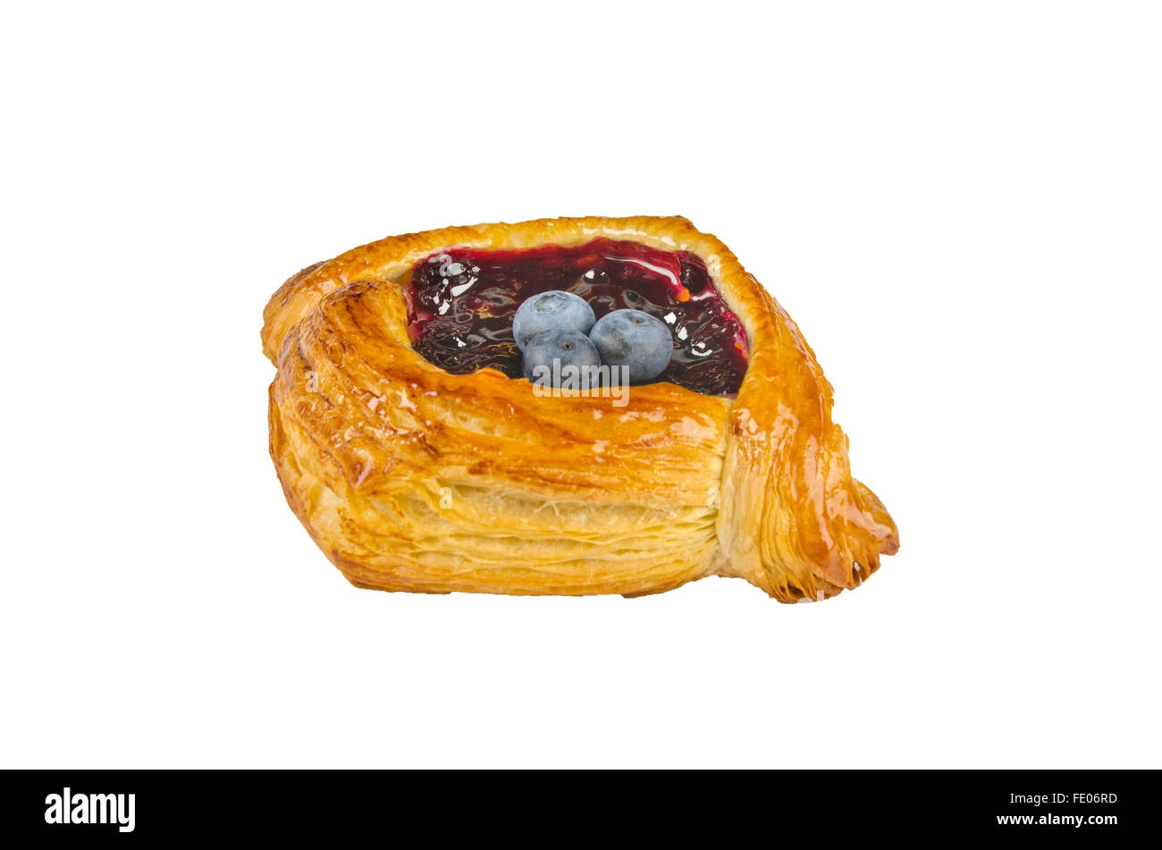 Danois en fruits bleuets fond blanc Banque D'Images