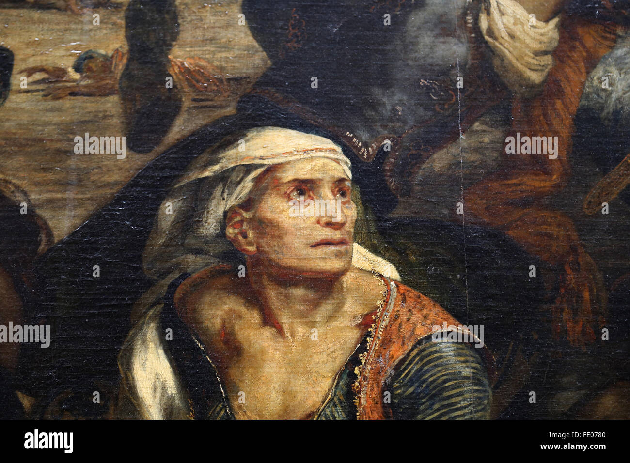 Le massacre de Chios (11 avril 1822), 1824 par le peintre français Eugène Delacroix (1798-1863). Guerre d'Indépendance grecque. Banque D'Images