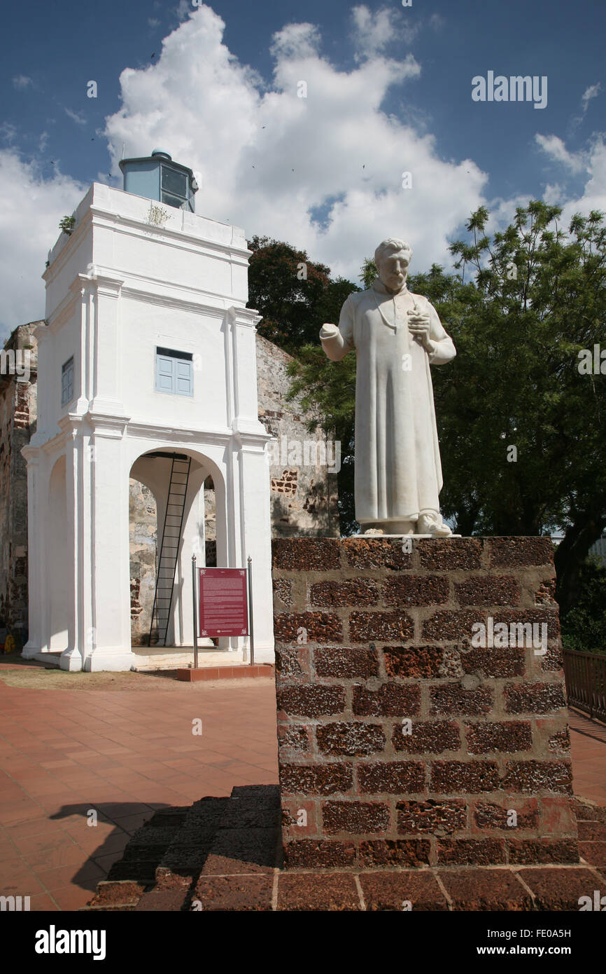 La Malaisie Malacca (Melaka) épeautre aussi les ruines de l'église Saint-Paul de Adrian Baker Banque D'Images
