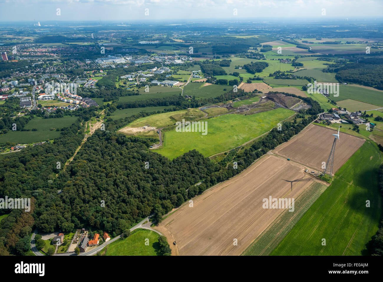 Vue aérienne, Eyller Berg, décharge Eyller Berg, déchetterie, Kamp-Lintfort, Bas-rhin, Rhénanie du Nord-Westphalie, Allemagne, Europe, Banque D'Images