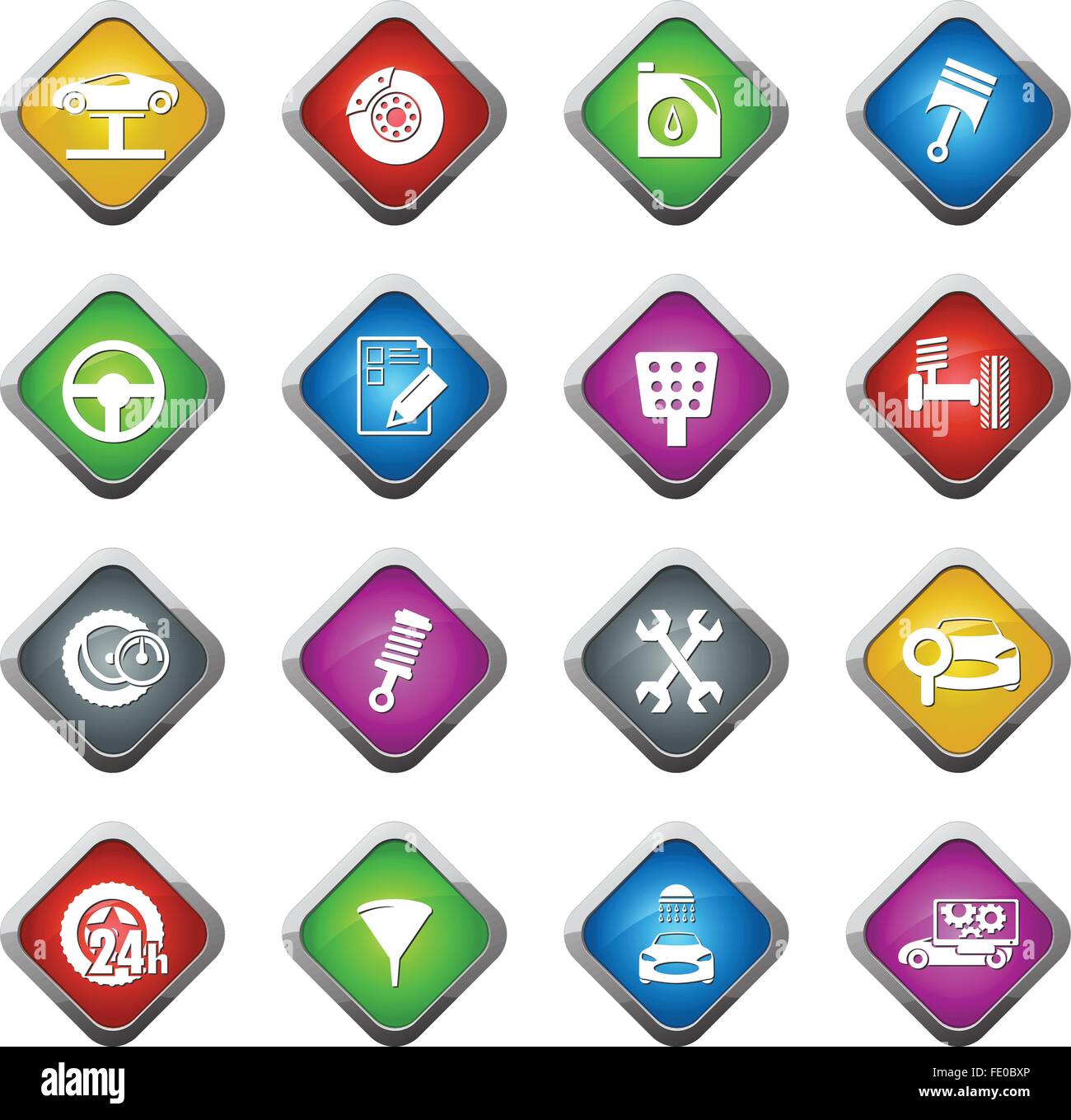 Service de voiture icons set Illustration de Vecteur