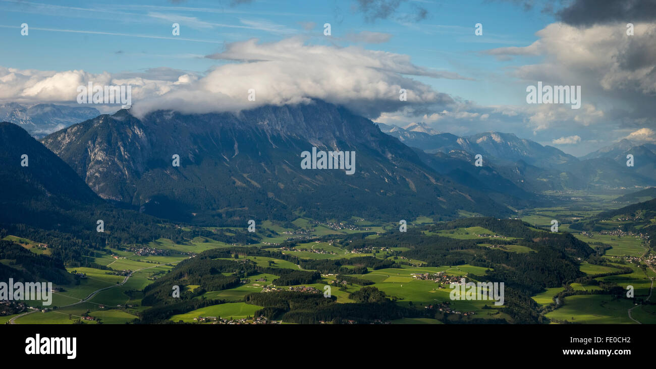 Par antenne, Alpes, Montagne Grimming, Aich, Styrie, Autriche, Europe, vue aérienne, les oiseaux-lunettes de vue, vue aérienne, photo aérienne Banque D'Images