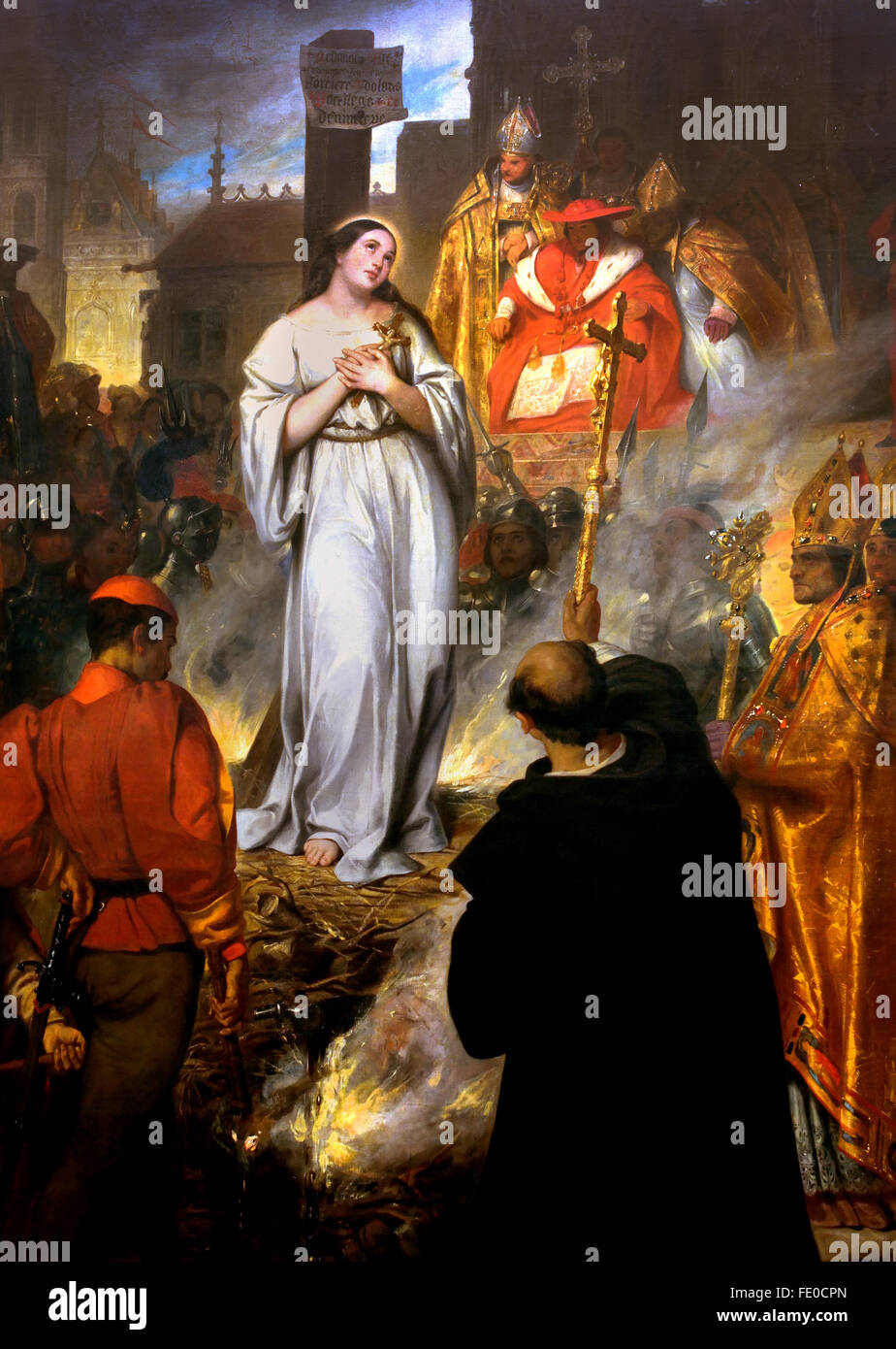 La mort de Jeanne d'Arc - La mort de Jeanne d'Arc 1831 Eugène Devéria (1805-1865) France ( la Pucelle d'Orléans - Anglo French Guerre de Cent Ans ) Banque D'Images