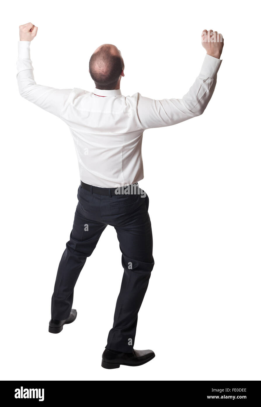 Happy man isolated on white Banque D'Images