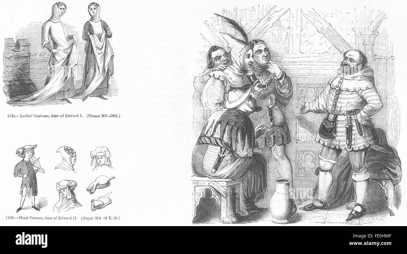 PORTRAITS : Charpentier, chemisier, Weaver, Dyer, antique print 1845 Banque D'Images