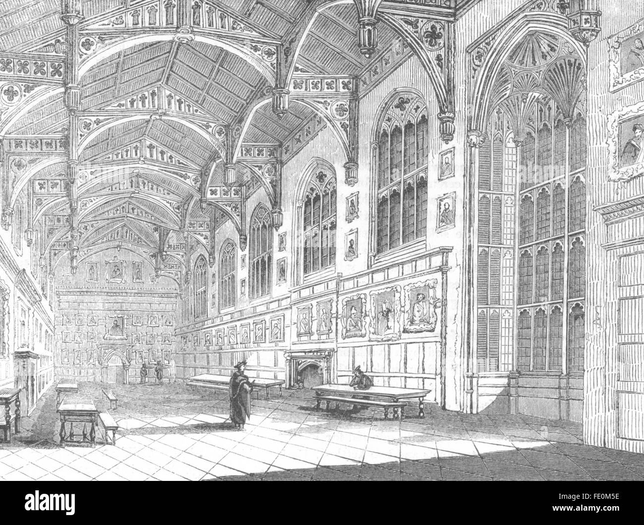 Bâtiments : Christ Church Hall(Delamotte), antique print 1845 Banque D'Images