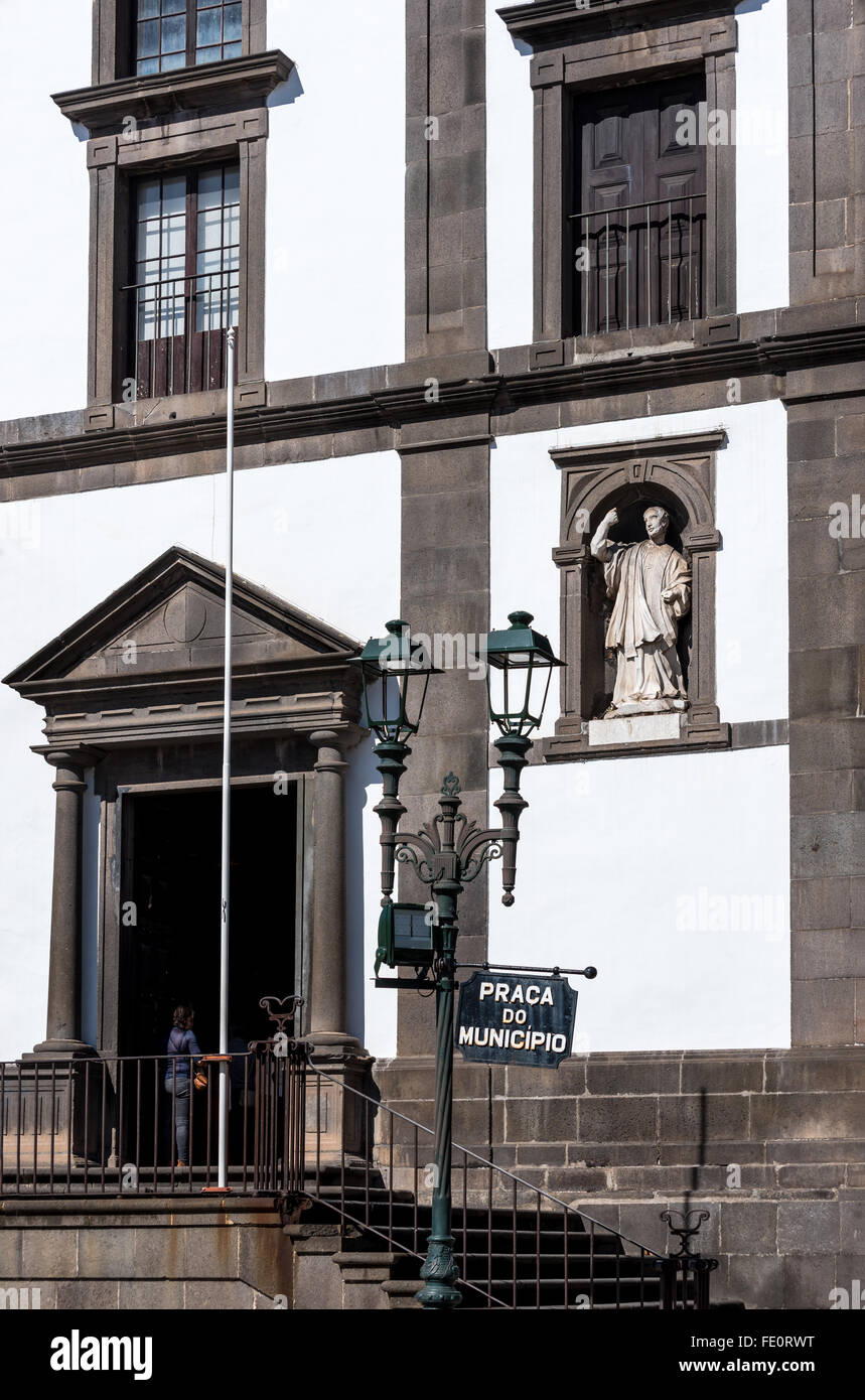 Détail de l'église du collège (Igreja do Colégio), Funchal, Madère Banque D'Images