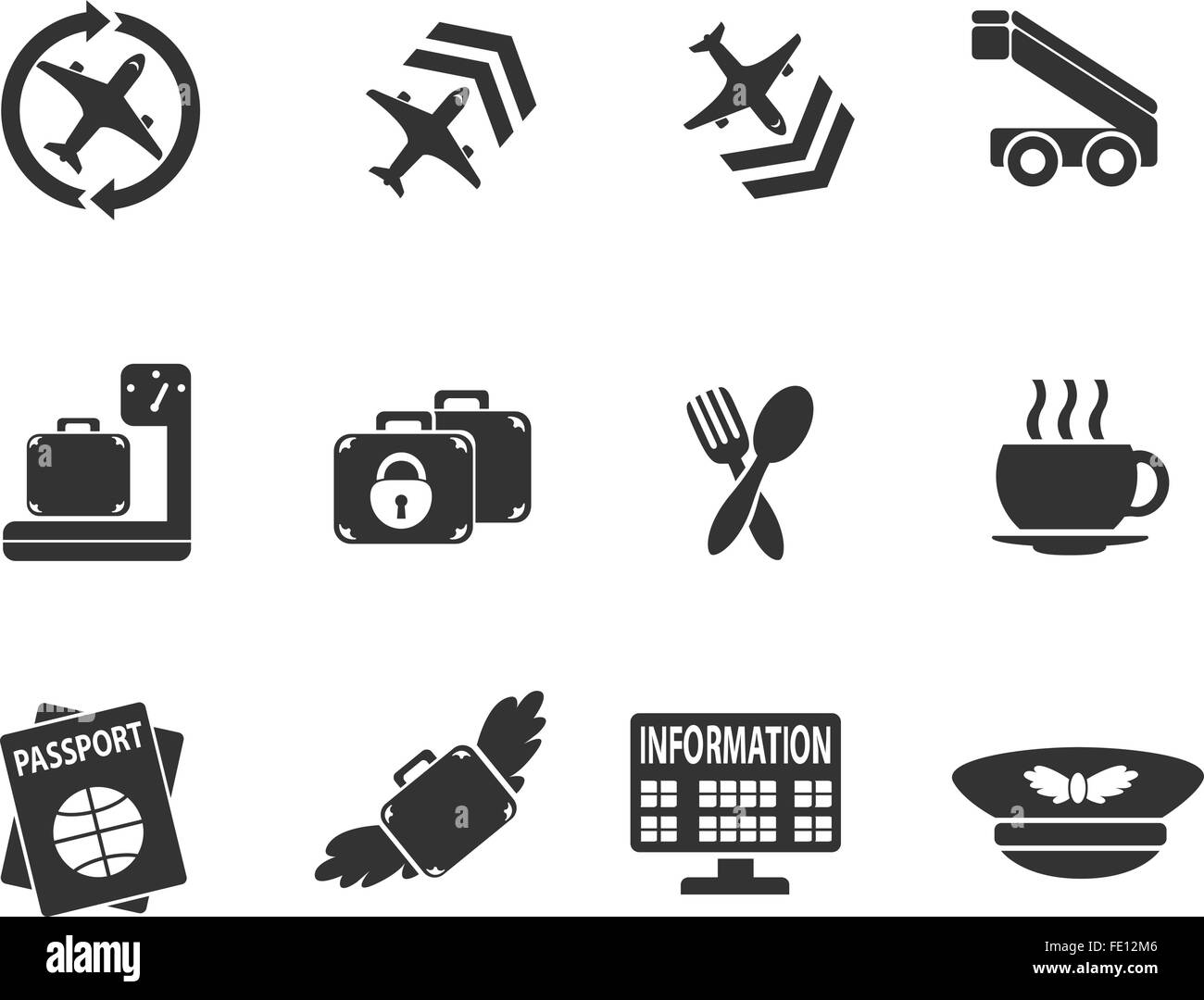 Icon Set aéroport Illustration de Vecteur