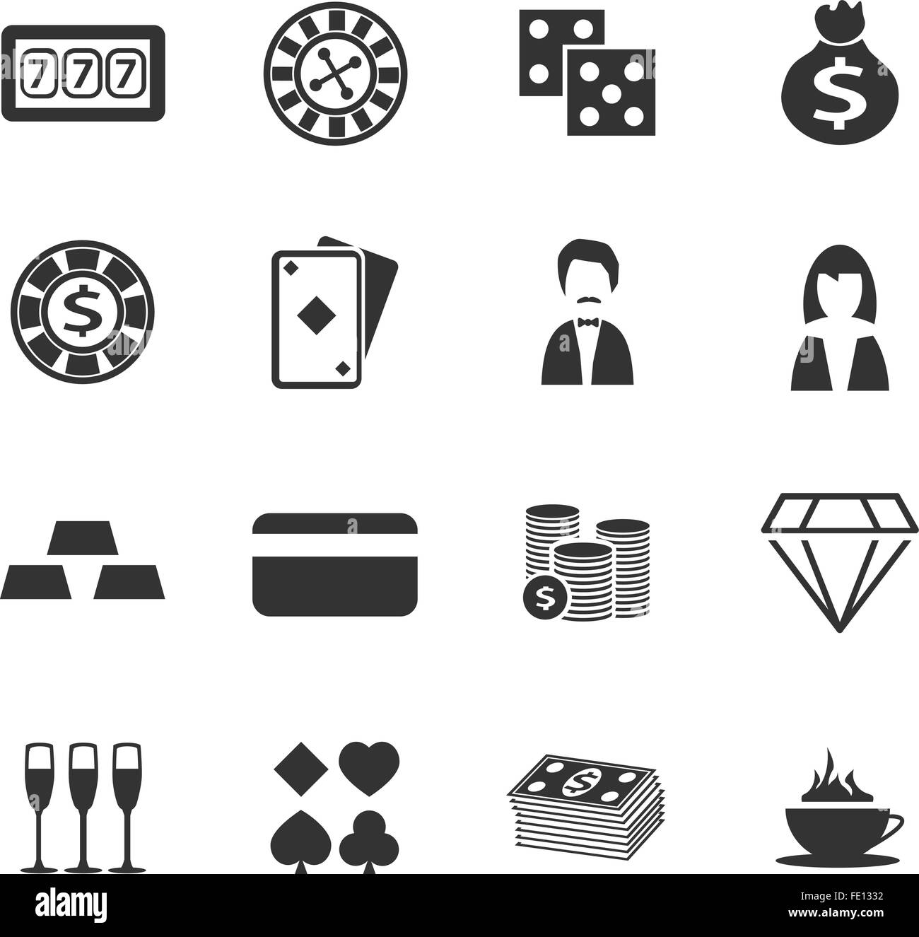 Casino icons set Illustration de Vecteur