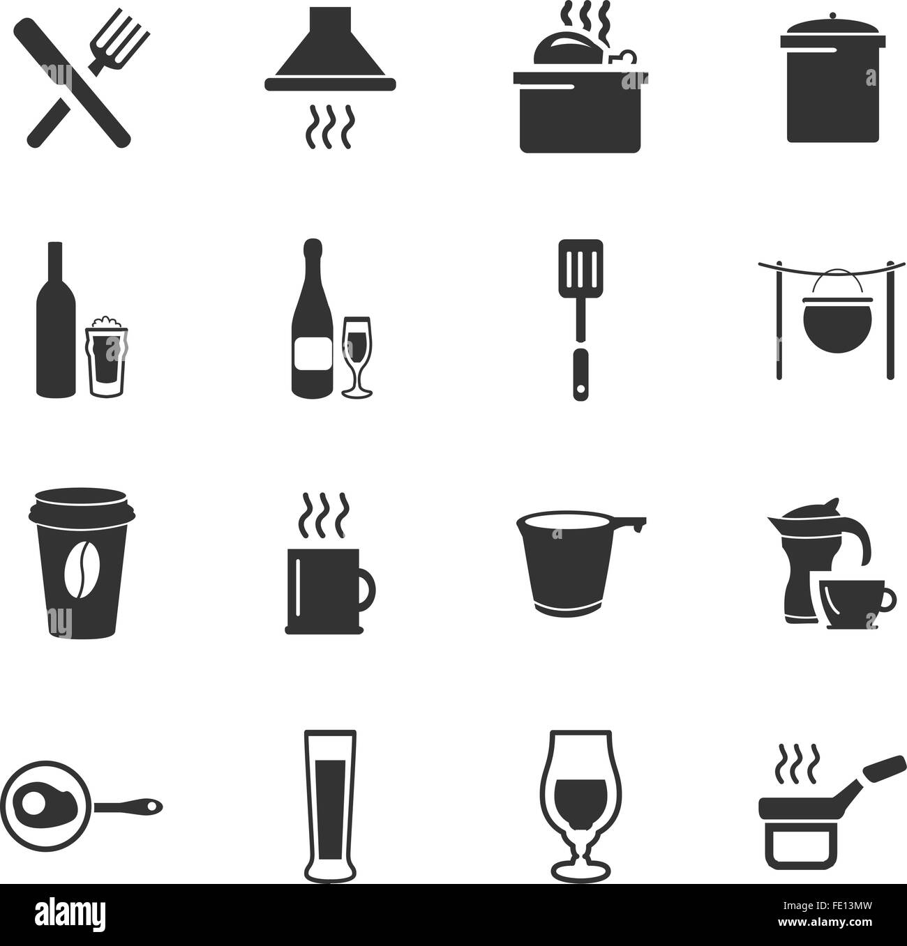 Nourriture et cuisine icons set Illustration de Vecteur Nourriture et cuisine icons set Illustration de Vecteur