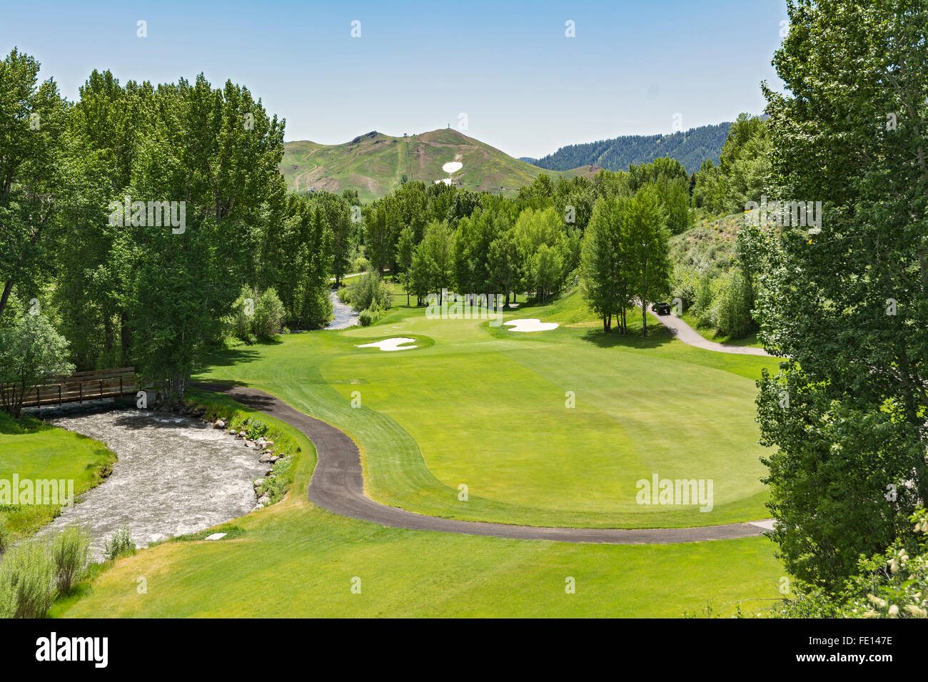 New York, Sun Valley Golf Course, l'été, Trail Creek Banque D'Images