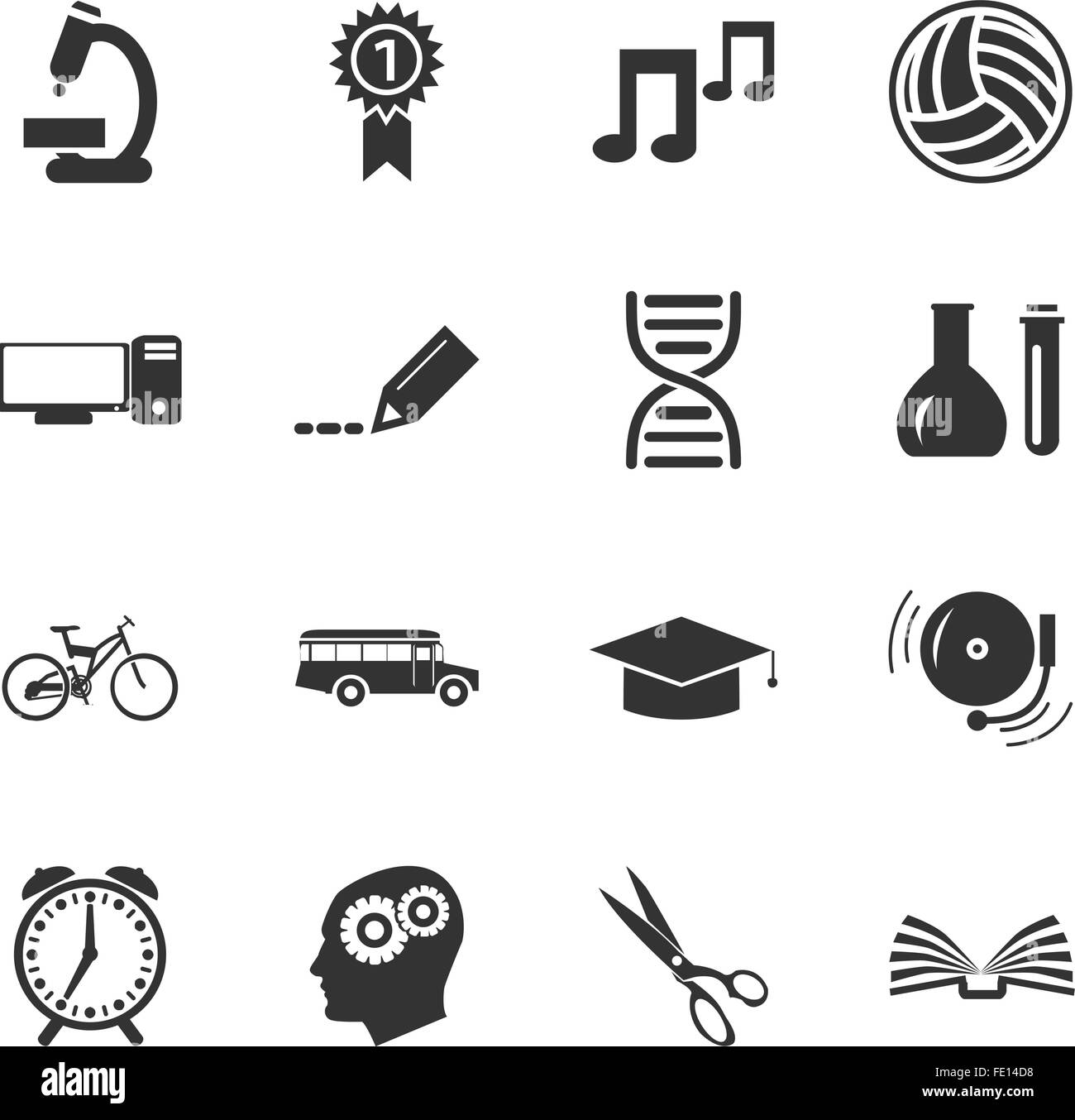 School Icons set Illustration de Vecteur