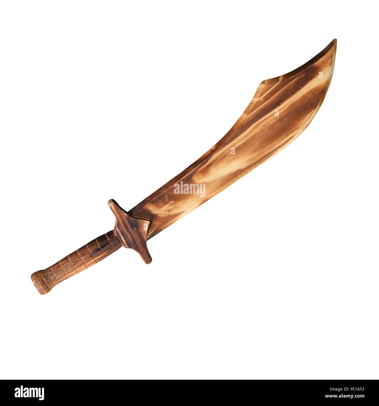 Sabre en bois isolé sur fond blanc Banque D'Images