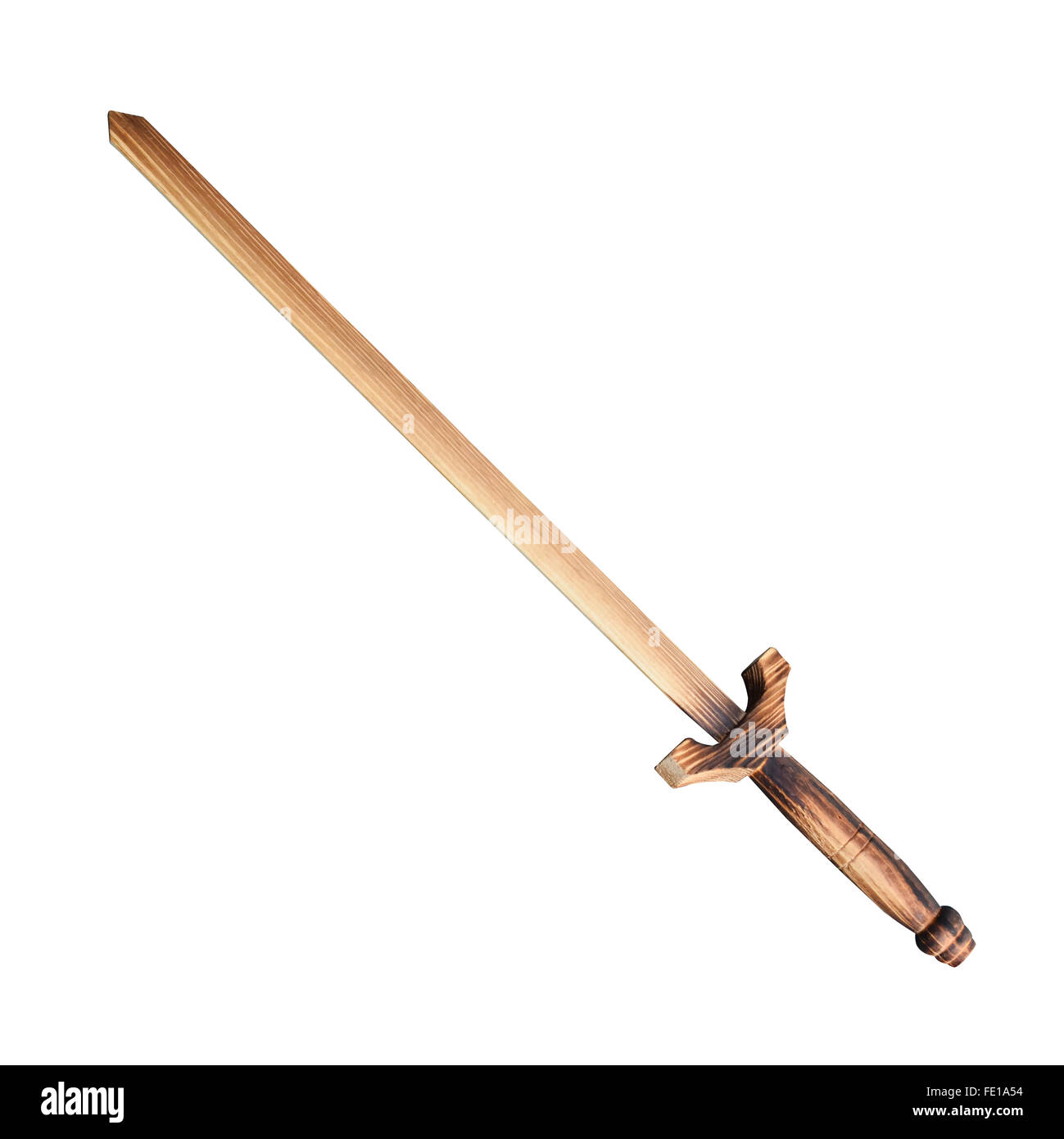 Sabre en bois isolé sur fond blanc Banque D'Images