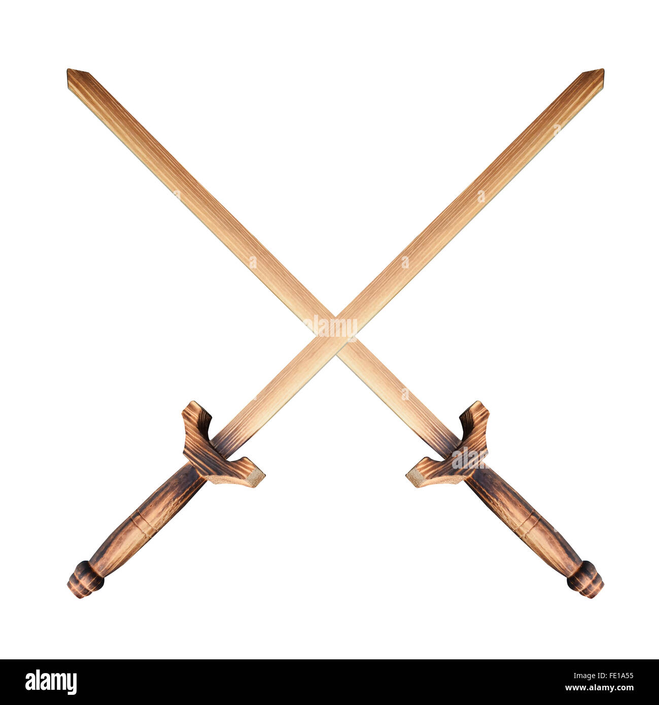 Sabre en bois isolé sur fond blanc Banque D'Images