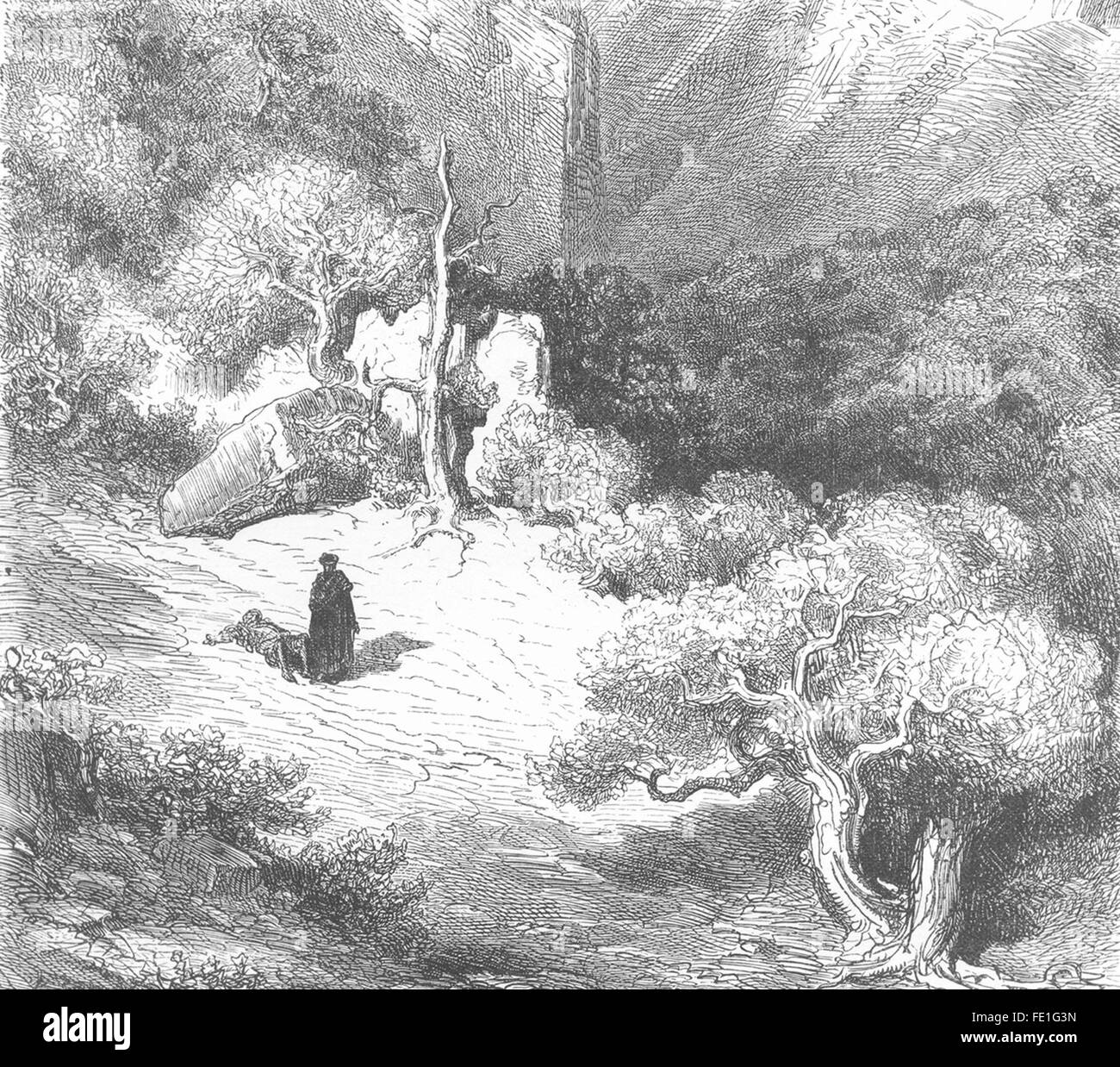 Espagne : Arranco dans la Sierra de Ronda, antique print 1881 Banque D'Images