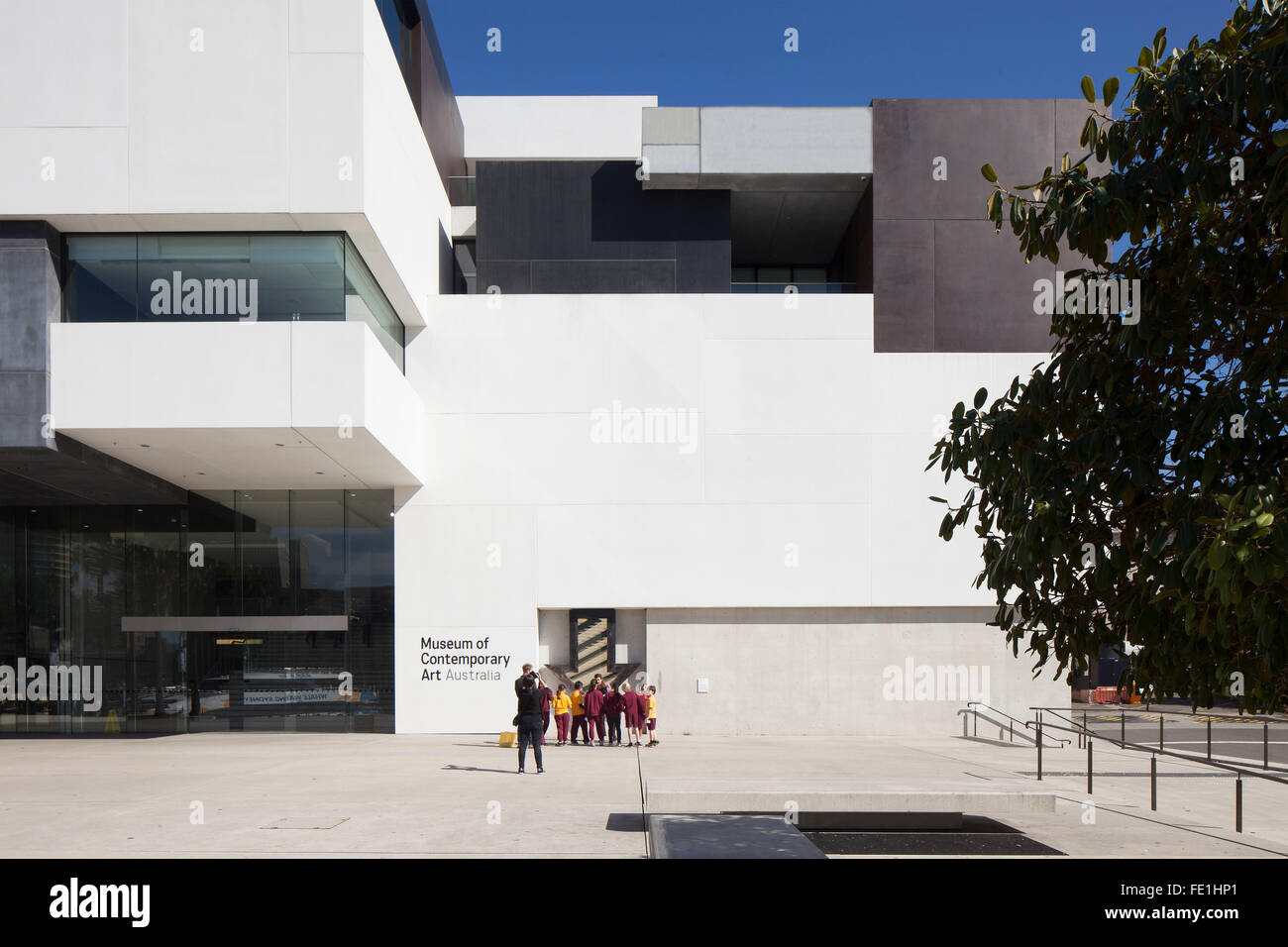 Vue sur l'arrière du musée. Musée d'art contemporain en Australie, Sydney, Australie. Architecte : Sam Marshall, 2015. Banque D'Images