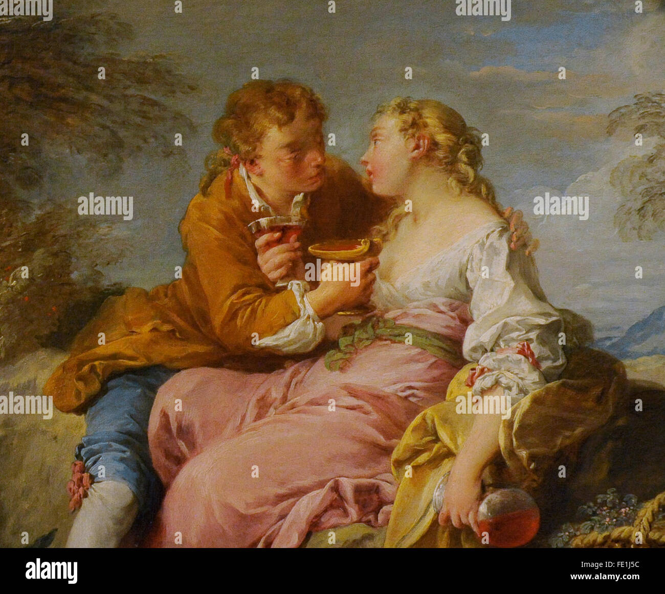 François Boucher (1703-1770). Le peintre français. Scène pastorale, début 1730. Le Musée de l'Ermitage. Saint Petersburg. La Russie. Banque D'Images