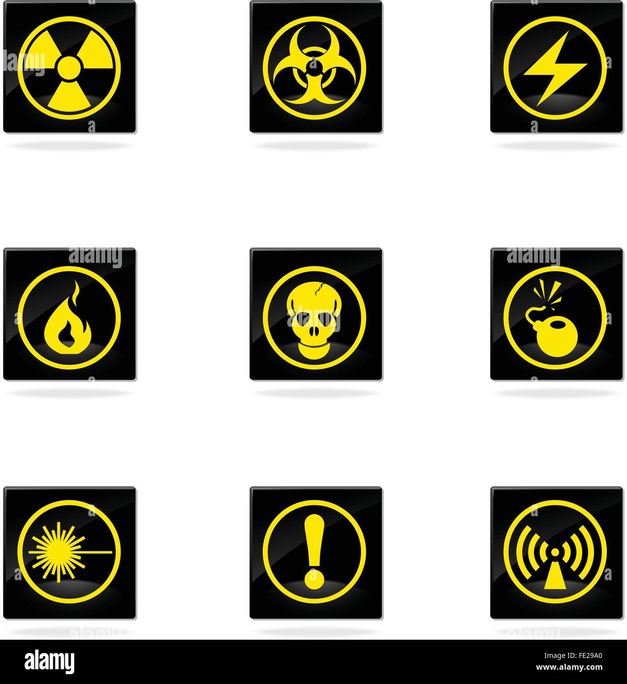 Hazard icons set Illustration de Vecteur