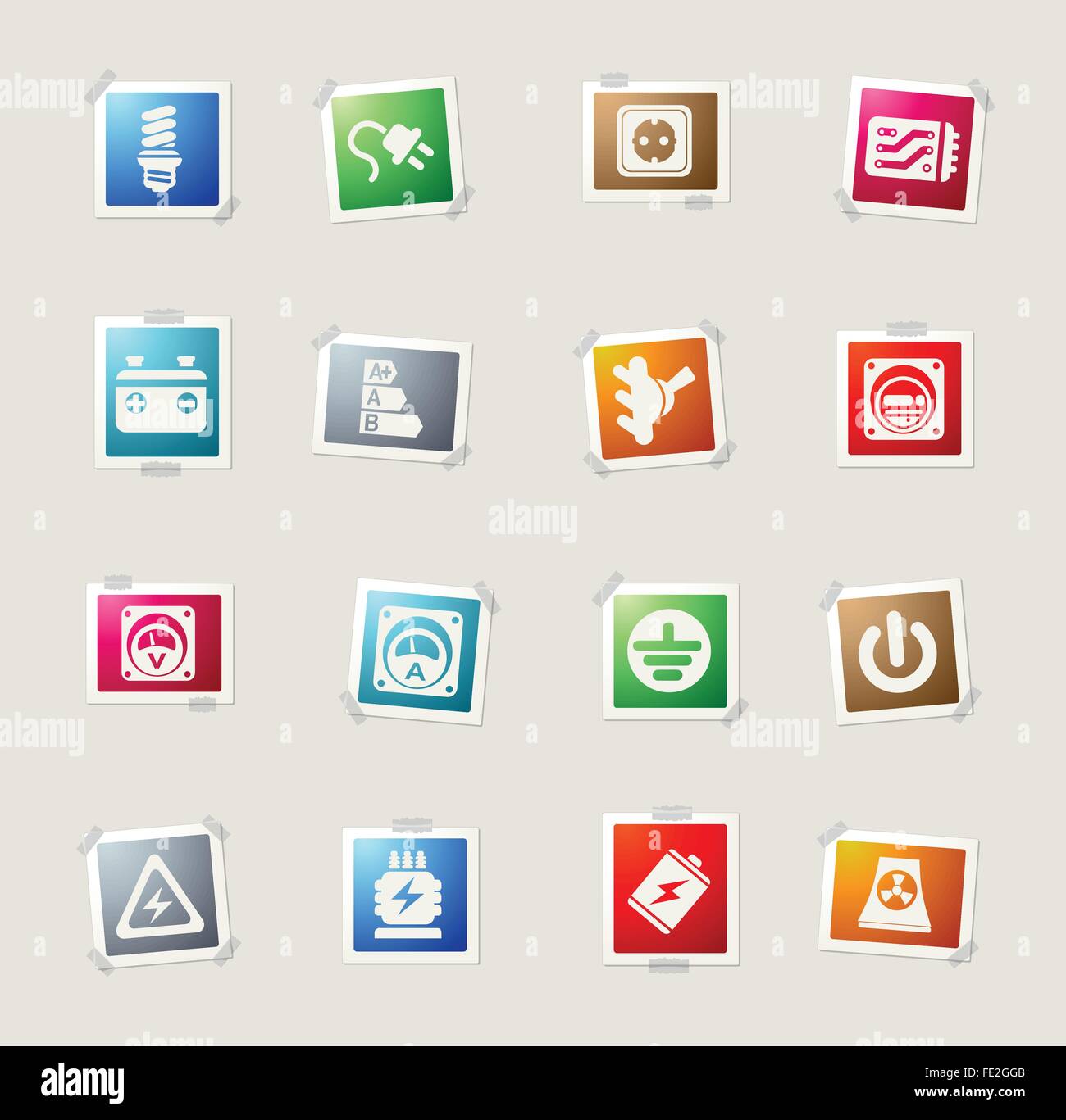 L'électricité icons set Illustration de Vecteur