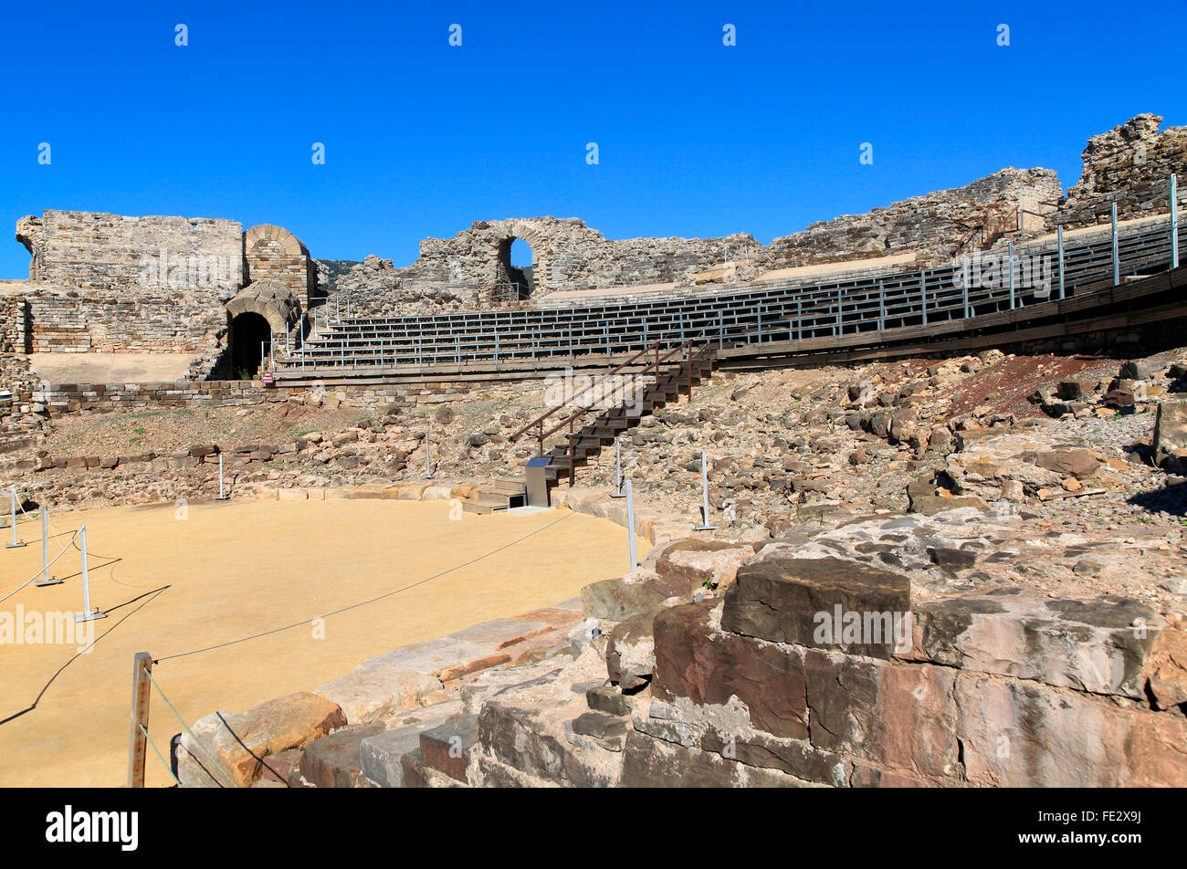 Amphithéâtre romain de Baelo Claudia, site romain de la province de Cadix, Espagne Banque D'Images