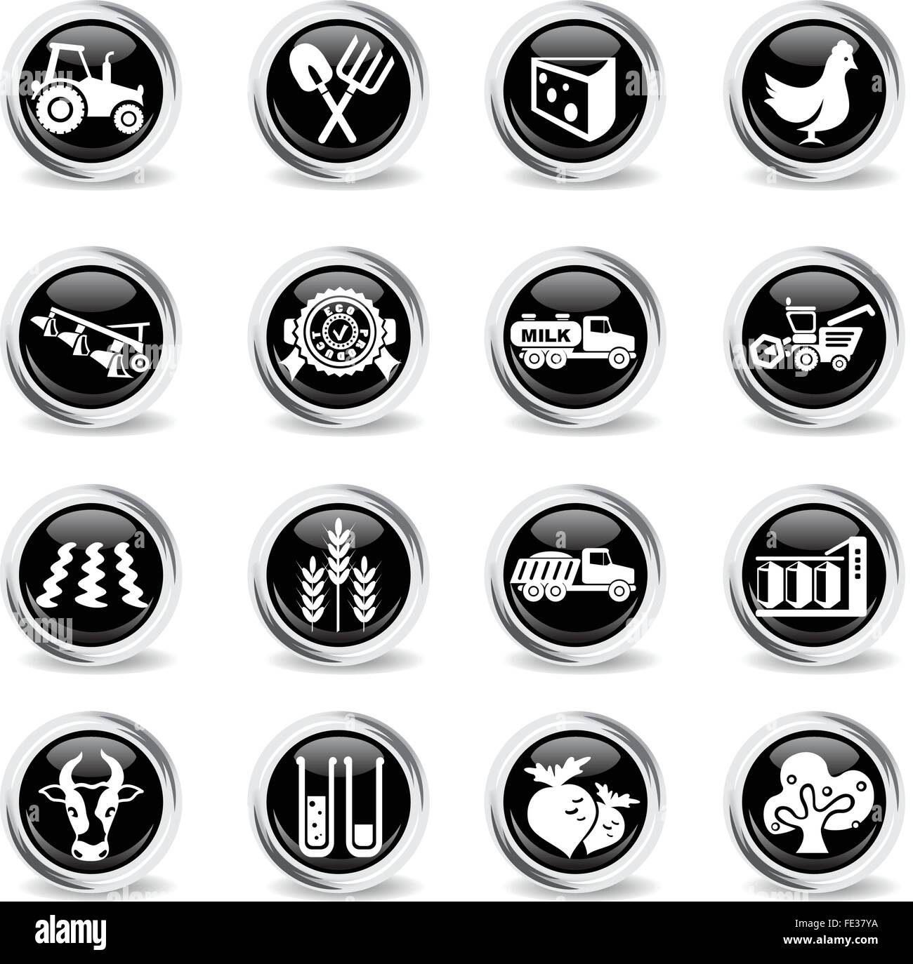 Icons set agricole Illustration de Vecteur