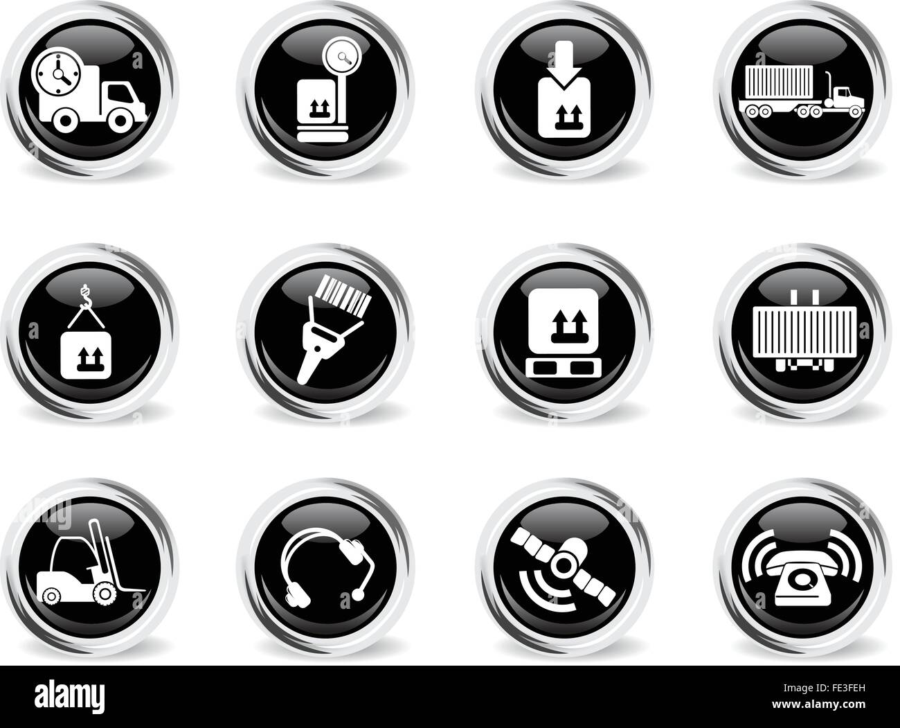 La logistique icons set Illustration de Vecteur