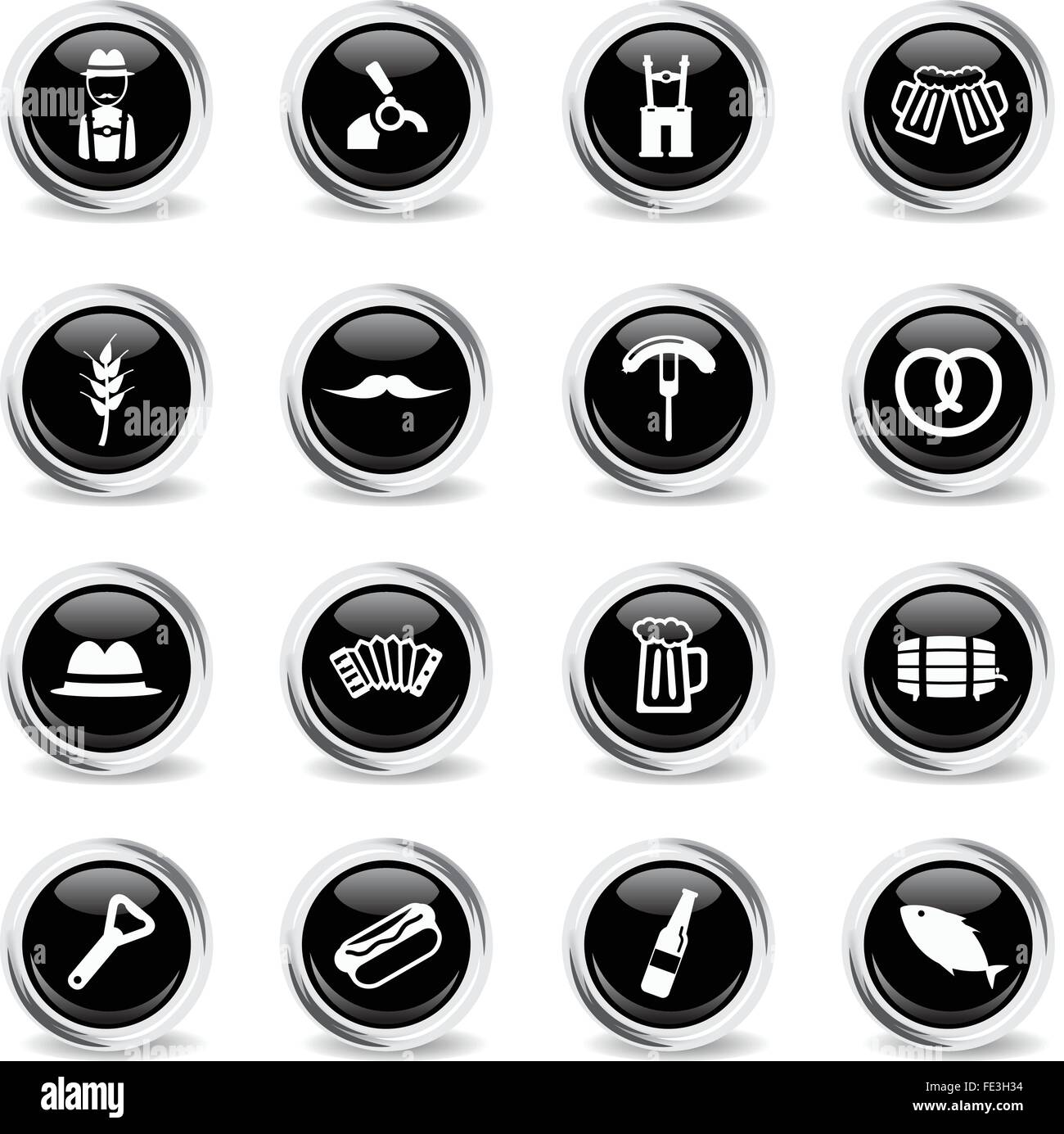 Icônes simplement Oktoberfest Illustration de Vecteur