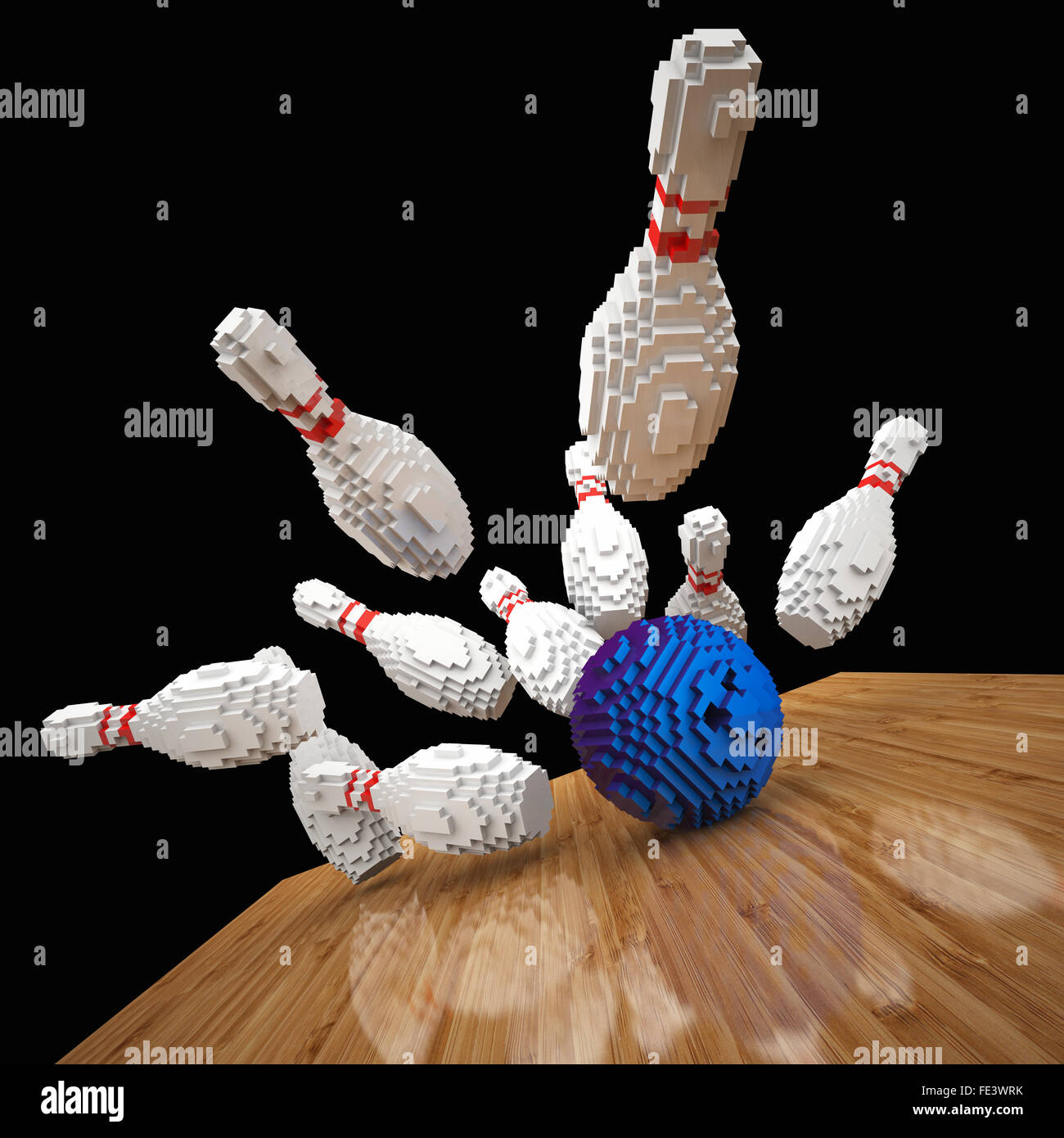 Image 3D de bowling poly bas Banque D'Images