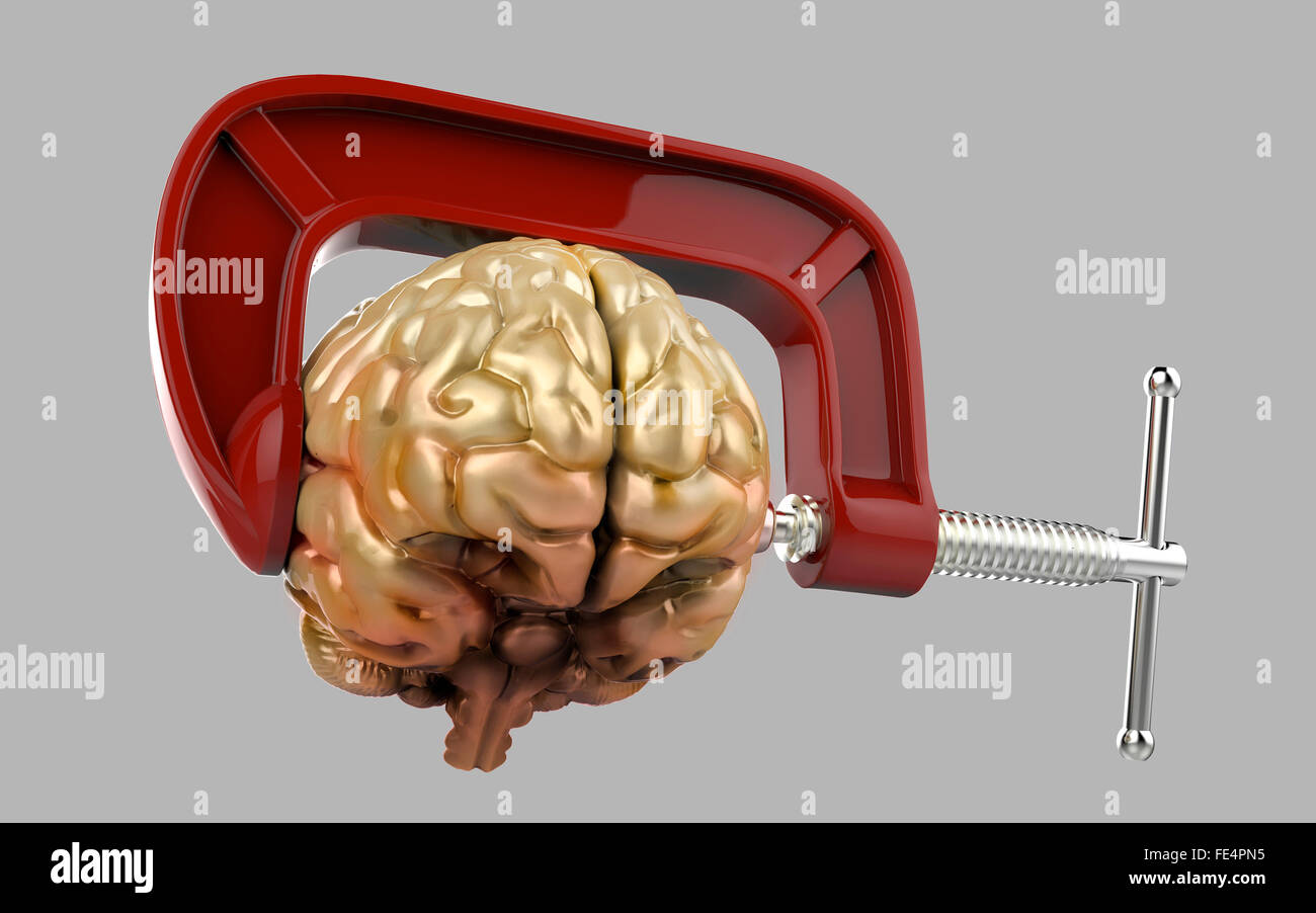 Maux de cerveau dans un collier isolé Banque D'Images