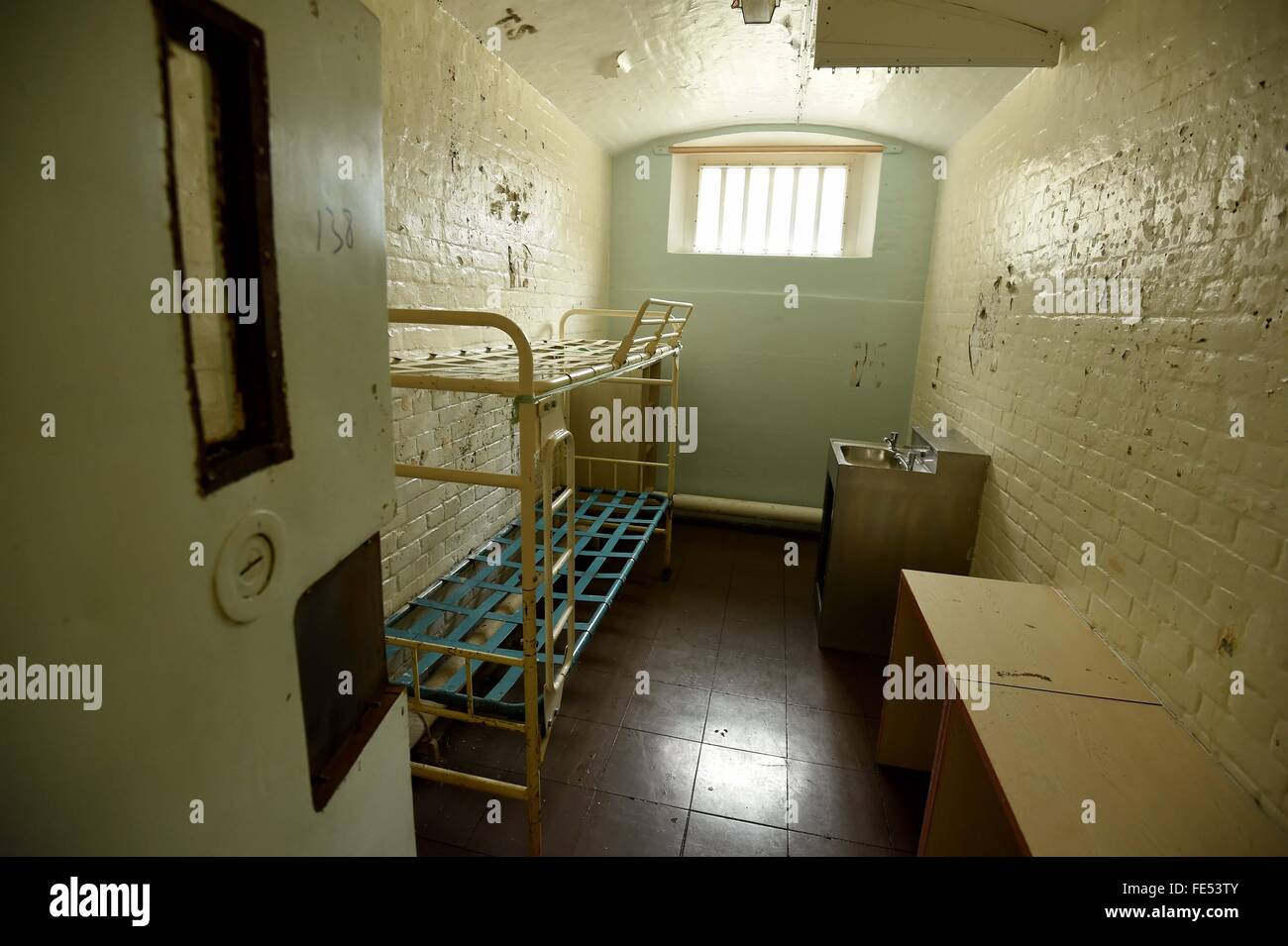 Dorchester, à l'intérieur de la prison HMP une cellule de prison, Dorset, Angleterre, Royaume-Uni Banque D'Images