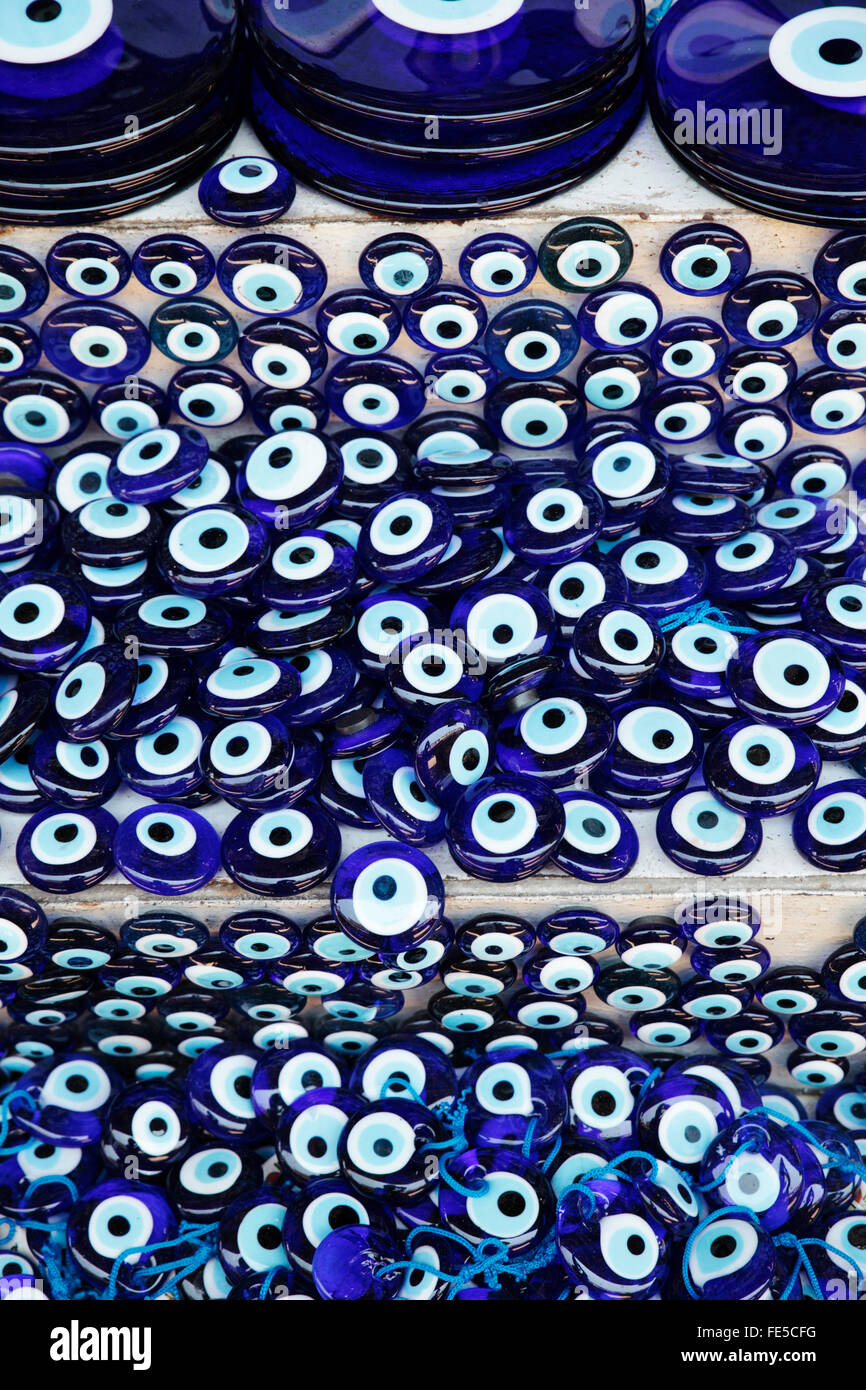 Mauvais Œil des talismans, Istanbul, Turquie Banque D'Images