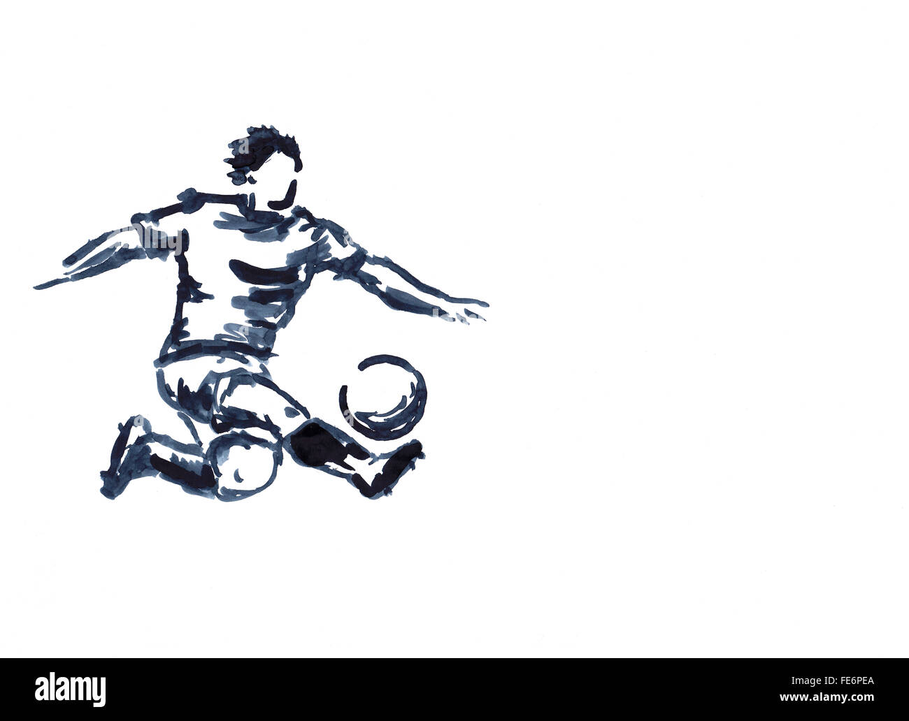Dessin de ballon de foot Banque d'images détourées - Alamy