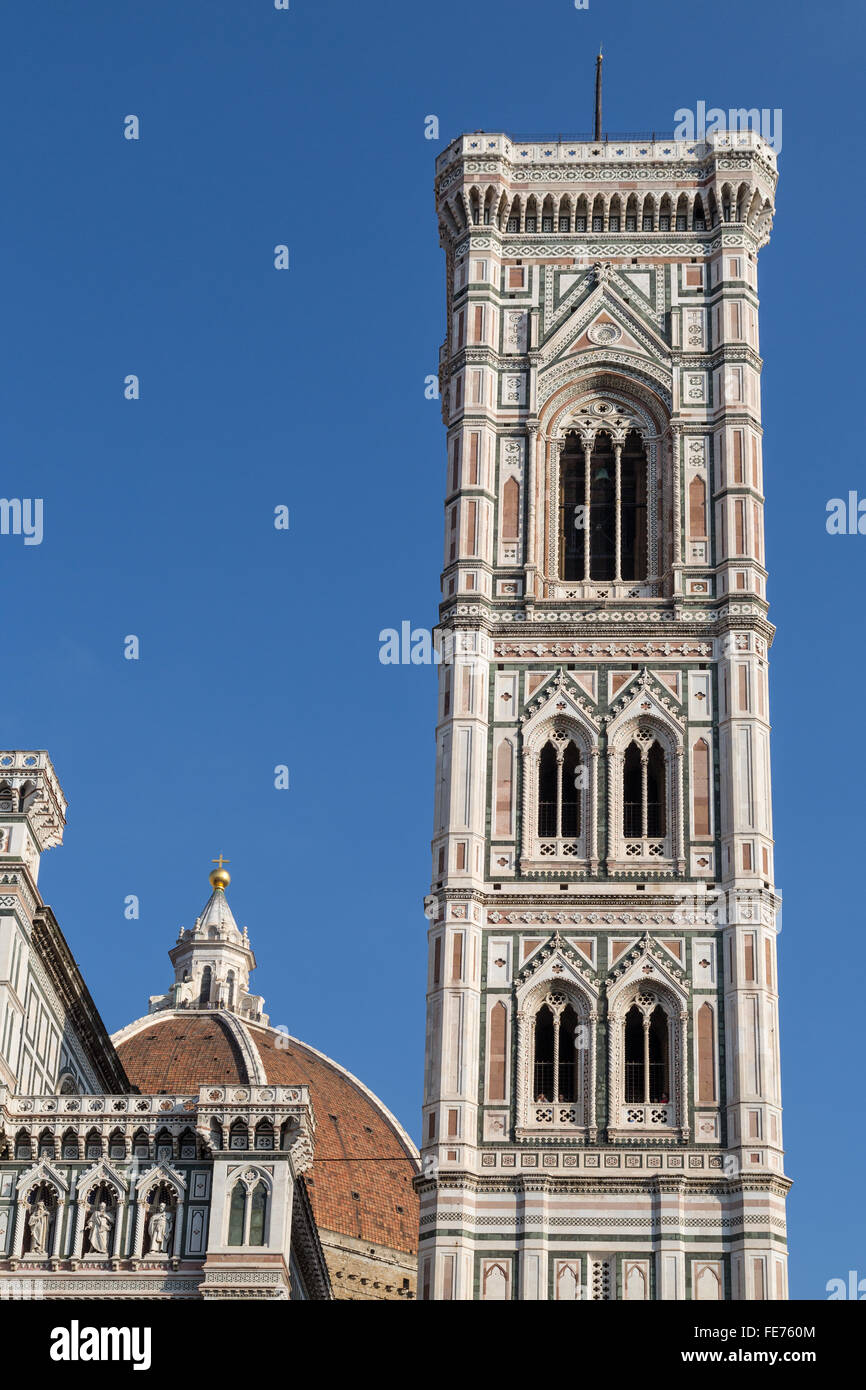 Le Campanile, clocher, la cathédrale de Florence, Florence, Toscane, Italie Banque D'Images