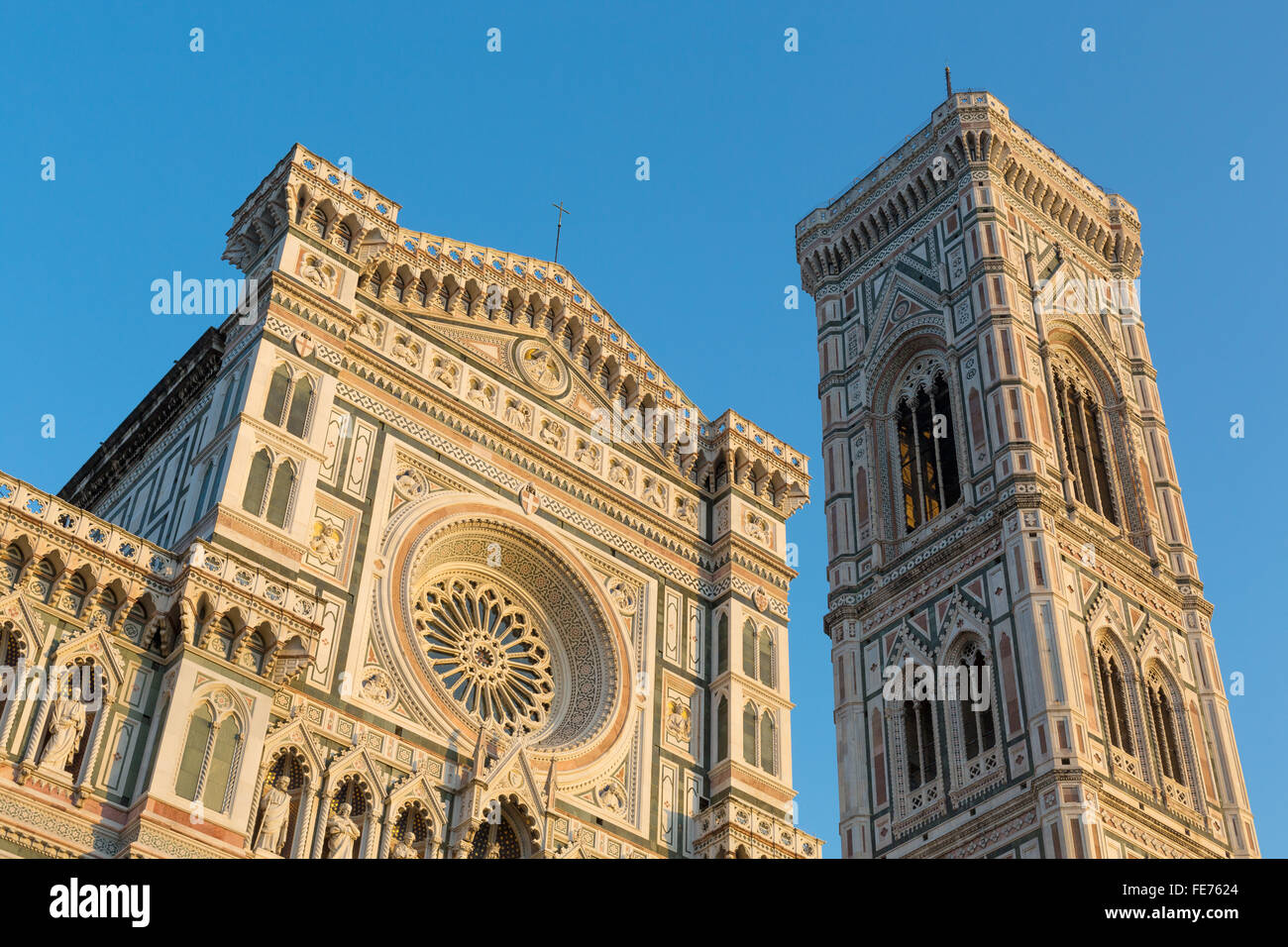 Cathédrale Santa Maria del Fiore avec Campanile, Clocher, Florence, Toscane, Italie Banque D'Images