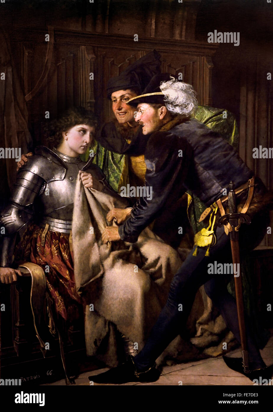 Jeanne d'Arc dans la prison ca insultee - Joan of Arc insulté dans sa prison 1866 Isodore Patrois 1815-1884 Français France Banque D'Images Jeanne d'Arc dans la prison ca insultee - Joan of Arc insulté dans sa prison 1866 Isodore Patrois 1815-1884 Français France Banque D'Images