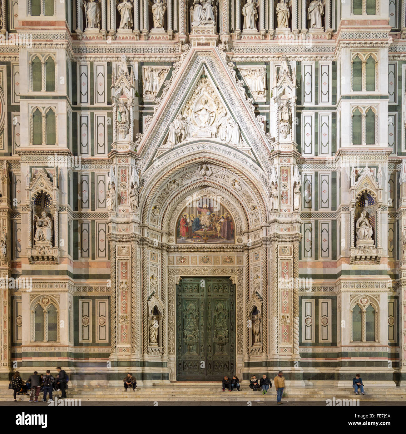 Entrée privée, portail, la cathédrale de Florence, Cattedrale di Santa Maria del Fiore, Florence, Toscane, Italie Banque D'Images