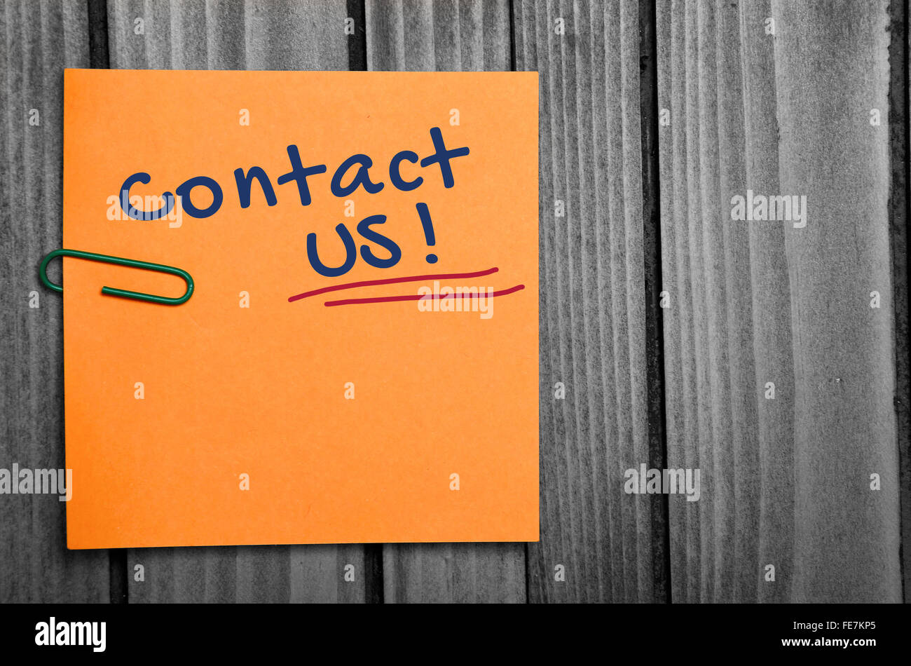 Contactez-nous mot sur orange Banque D'Images