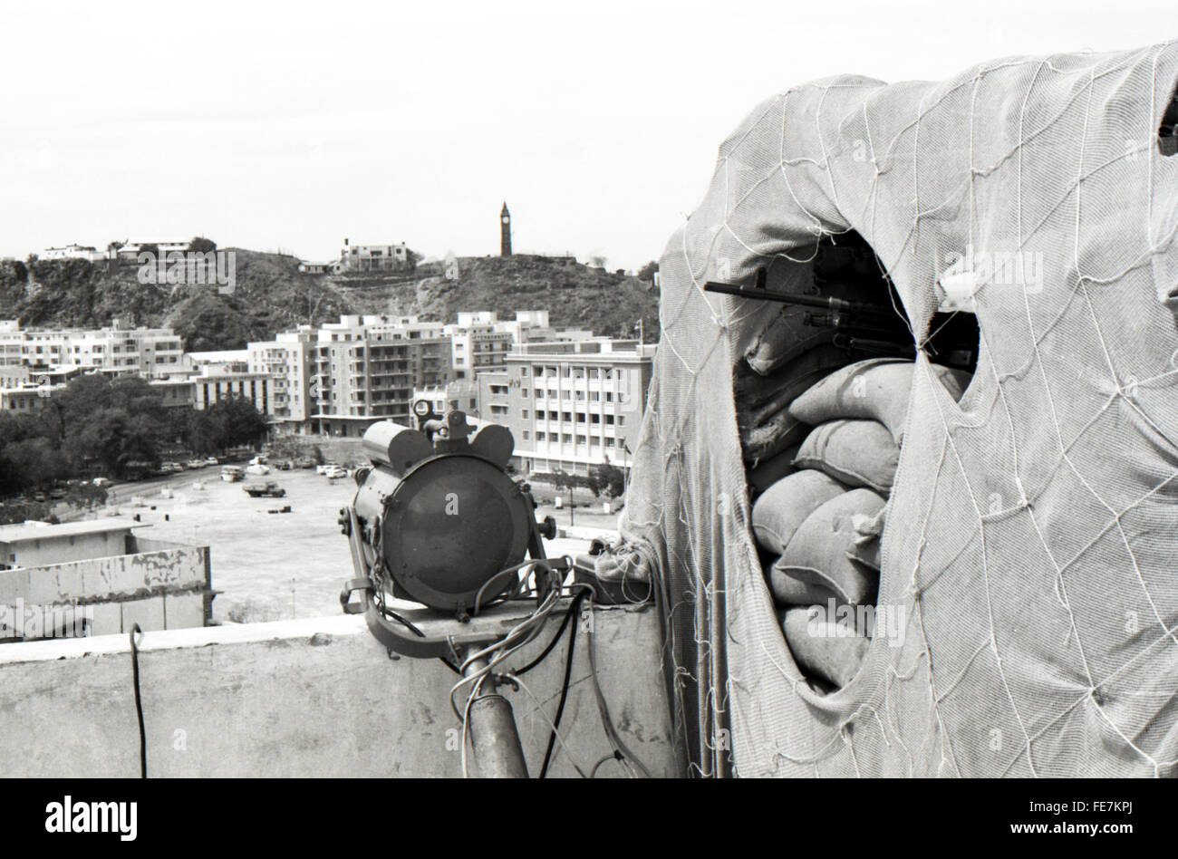 Sangar armés typique par P&O block Aden Yémen 1967 retrait britannique Banque D'Images